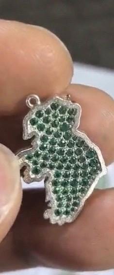 Ireland Map Necklace Sterling Silver Celtic Charm with Emerald Gemstones Irish Heritage Jewelry Emerald Handmade Gift for Her Unique Design