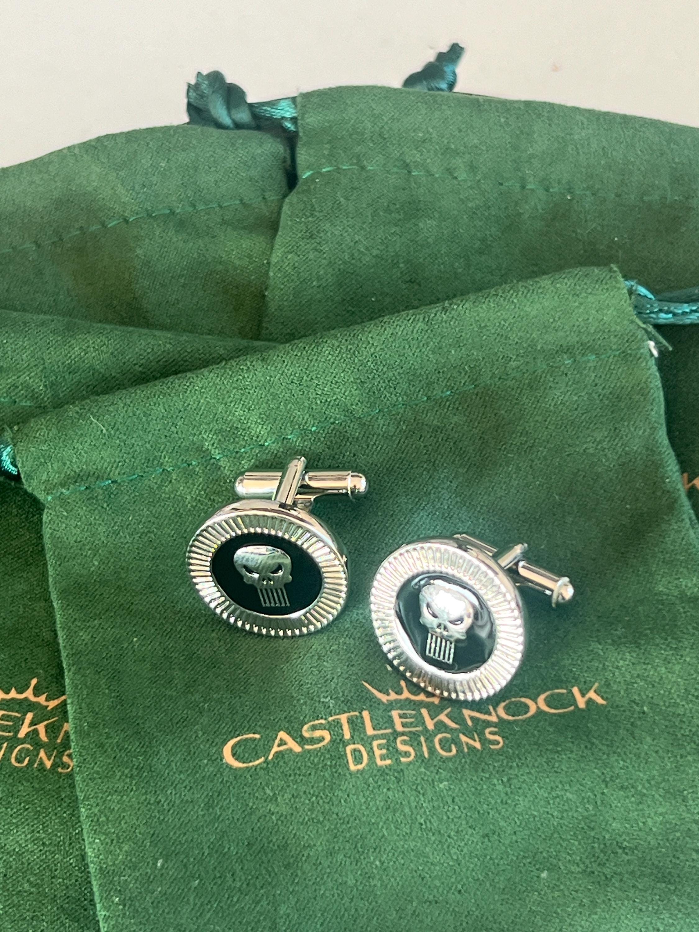 The Punisher Cufflinks Marvel Comics Accessory Unique Men's Jewelry Superhero-Themed Cufflinks Gift for Marvel Fans Edgy Style Statement