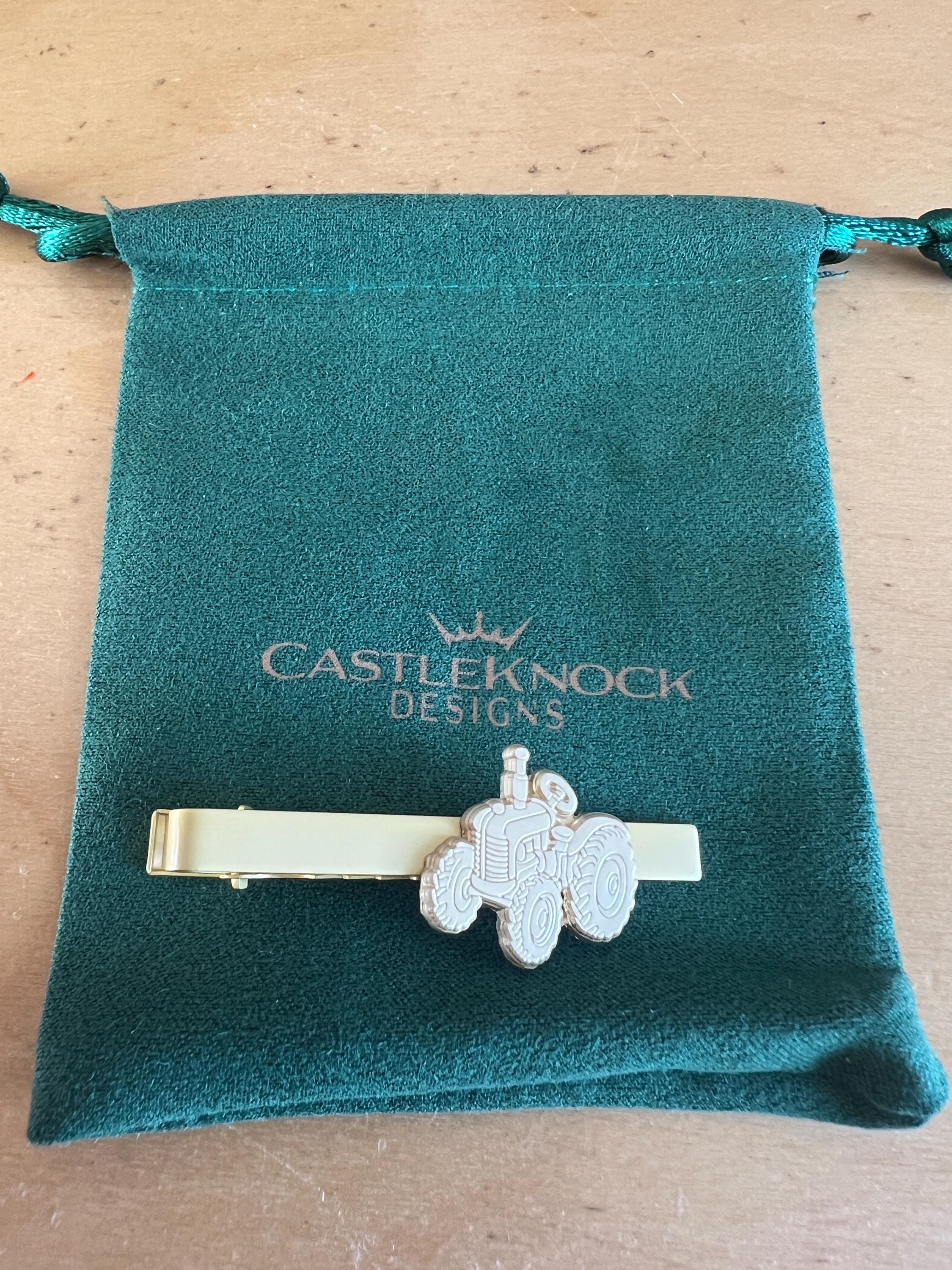 Vintage Gold Tractor Tieclip Machinery Jewelery for Men Retro Agricultural Gift Unique Farmer Accessories Irish Farmer Gift