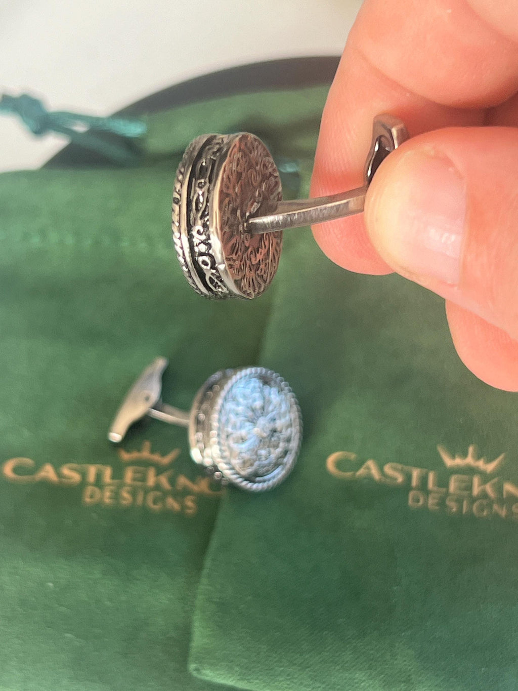 Silver Caesar Carved Design Cufflinks Roman Inspired Mens Jewelry Elegant Accessories Unique Gift for Him Silver Caesar Cufflinks