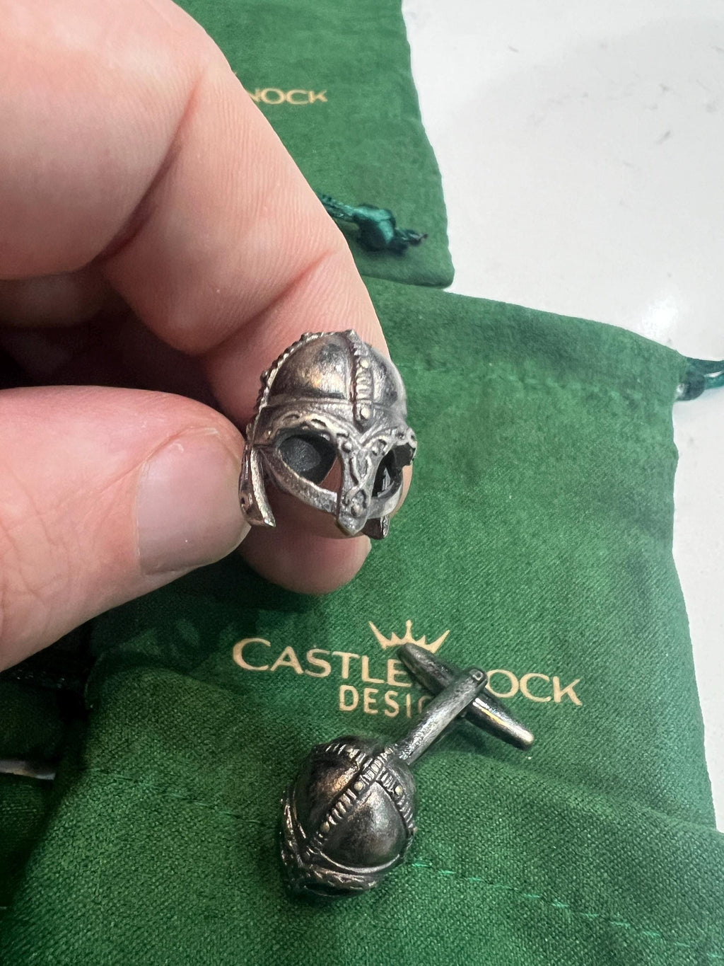 Irish Viking Helmet Cufflinks Handcrafted Nordic Celtic Accessories Unique Gift for Him Historical Warrior Jewelry Perfect for Formal Wear