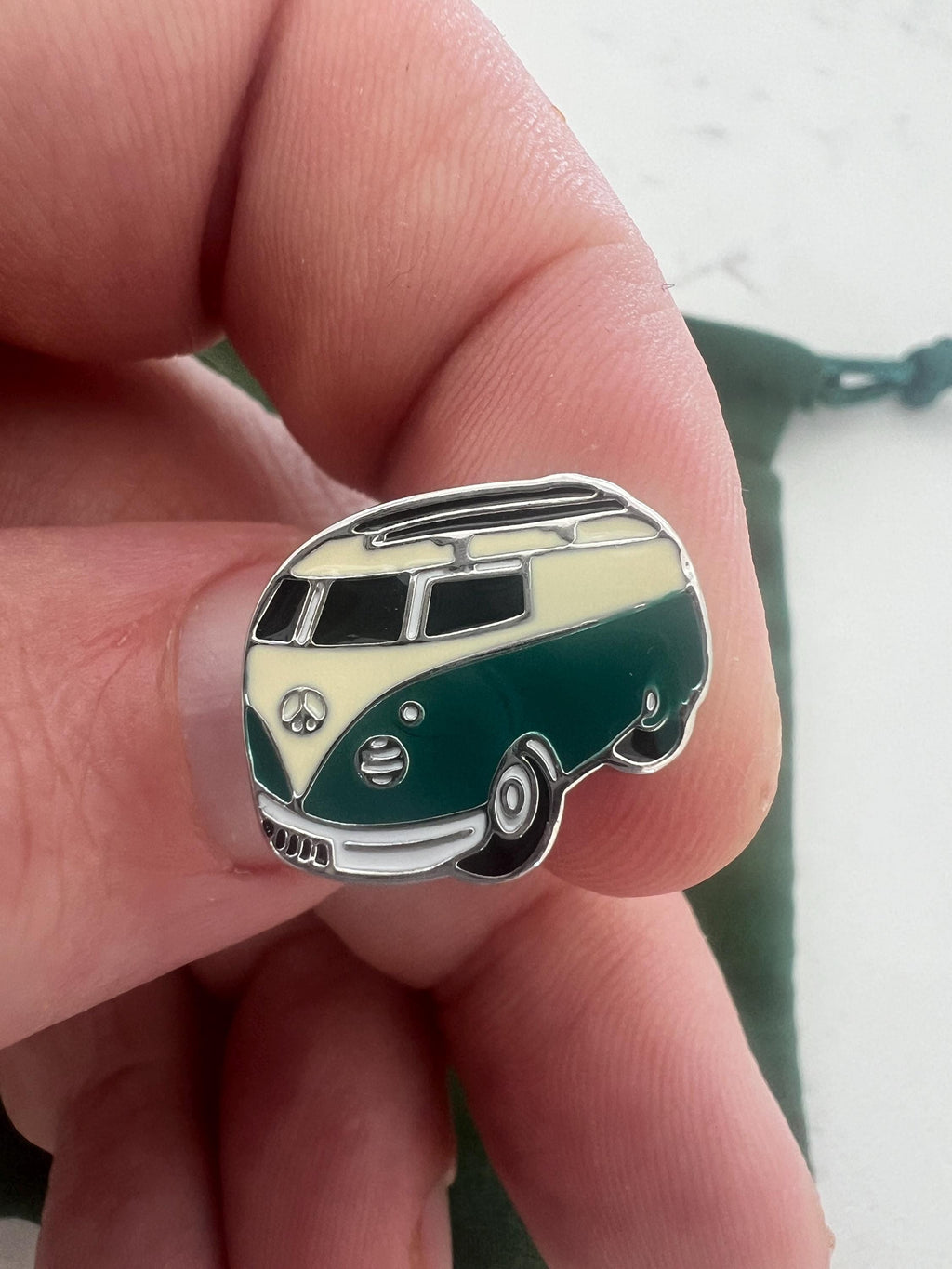 Camper Van Cufflinks with Surfer Rack Cool Travel Inspired Men's Jewelry Beach Lover Accessories Unique Gift Him Retro Surf Van Cufflinks