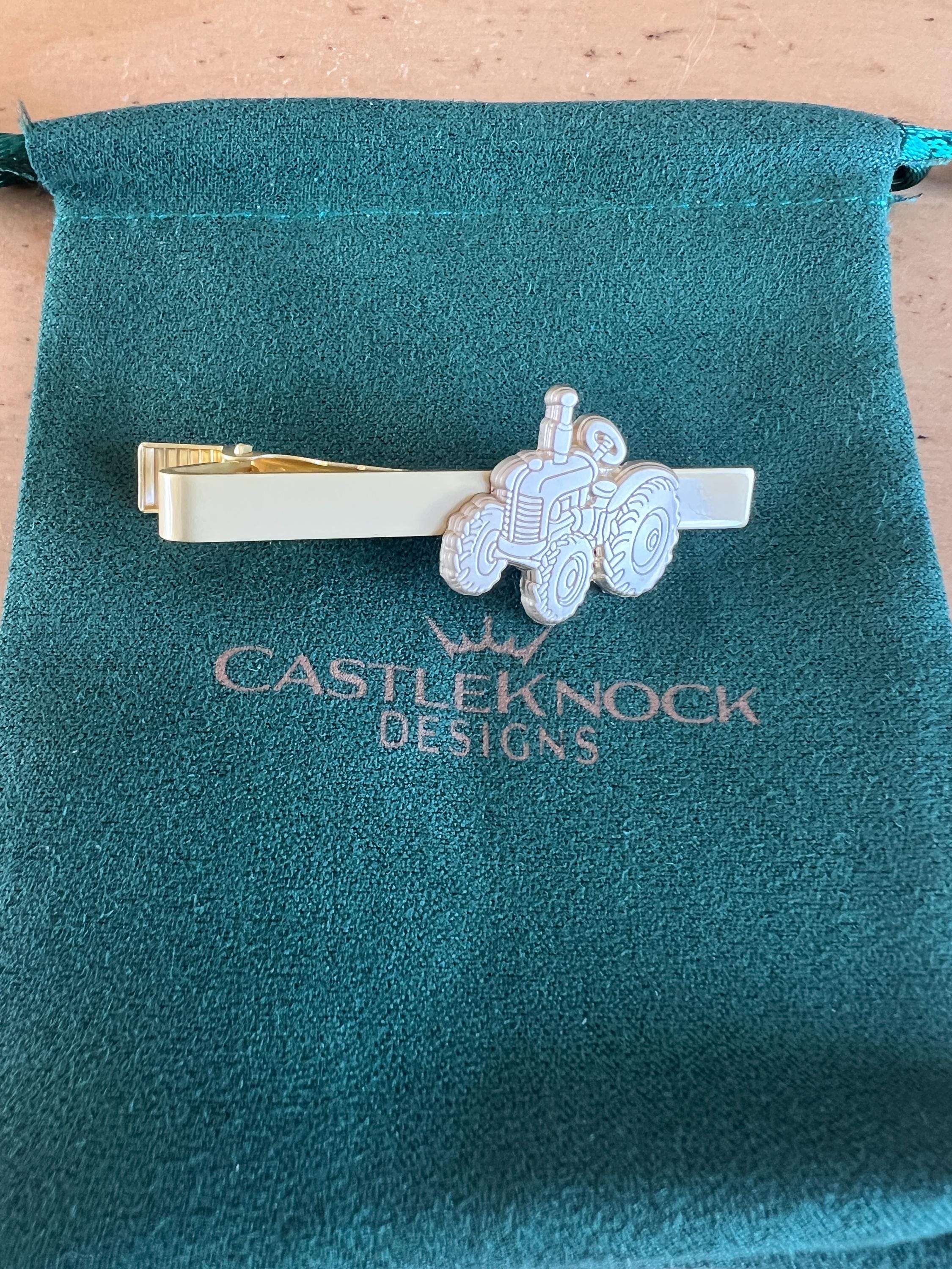 Vintage Gold Tractor Tieclip Machinery Jewelery for Men Retro Agricultural Gift Unique Farmer Accessories Irish Farmer Gift