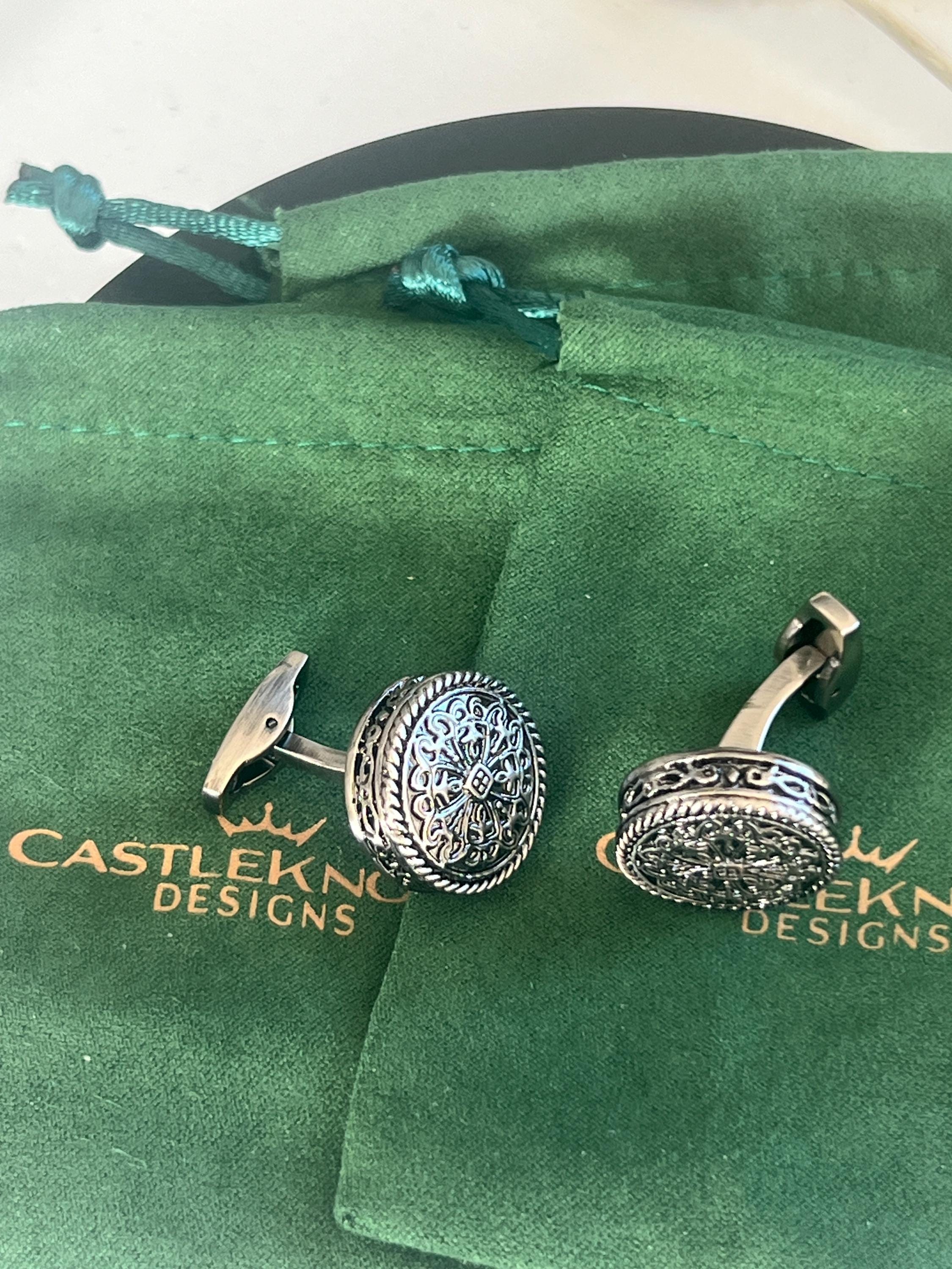 Silver Caesar Carved Design Cufflinks Roman Inspired Mens Jewelry Elegant Accessories Unique Gift for Him Silver Caesar Cufflinks