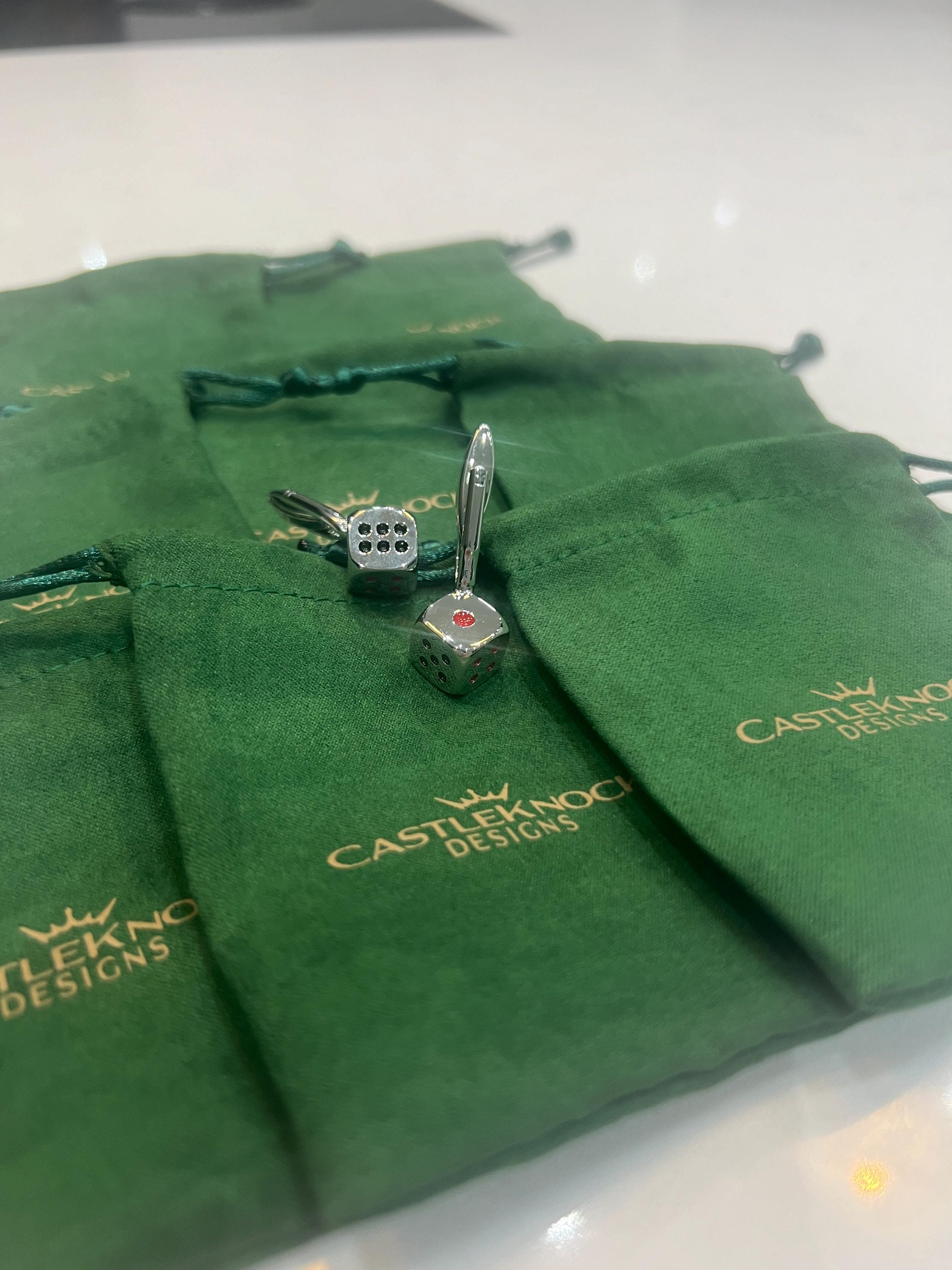 Silver Dice Cufflinks for Men Stylish Casino-Themed Accessories Perfect Gift for Gamblers or Game Enthusiasts Ideal for Weddings Events