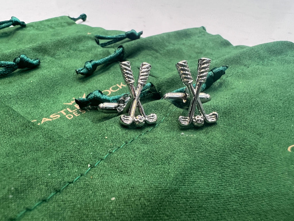 Golf Clubs Cufflinks Handcrafted Golfer Accessories Unique Gift for Him Elegant Formal Wear Jewelry Perfect for Golf Lovers and Enthusiasts
