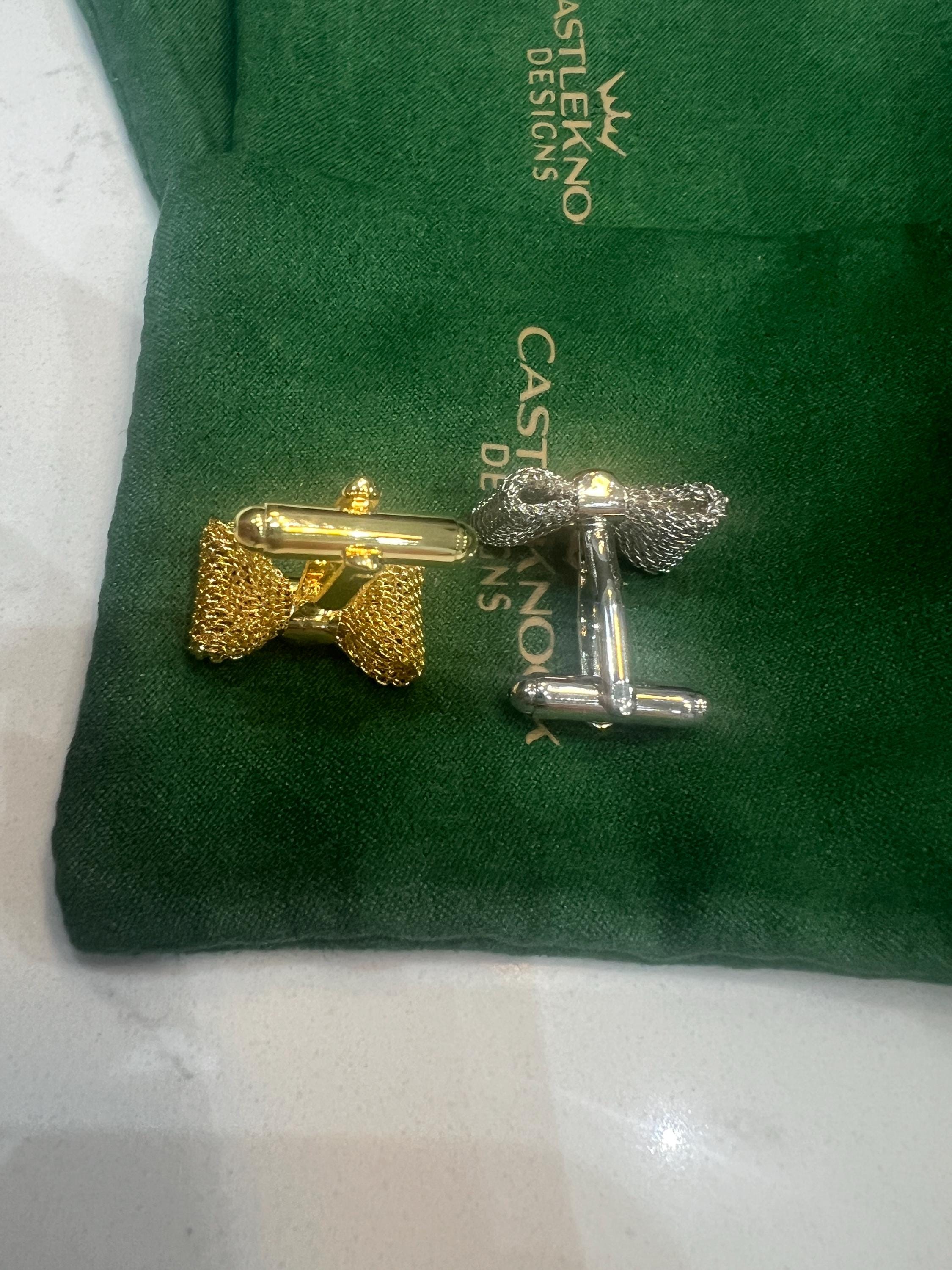 Gold Bow Tie Cufflinks elegant and timeless accessories for formal wear the perfect gift for grooms weddings black-tie events and occasions.