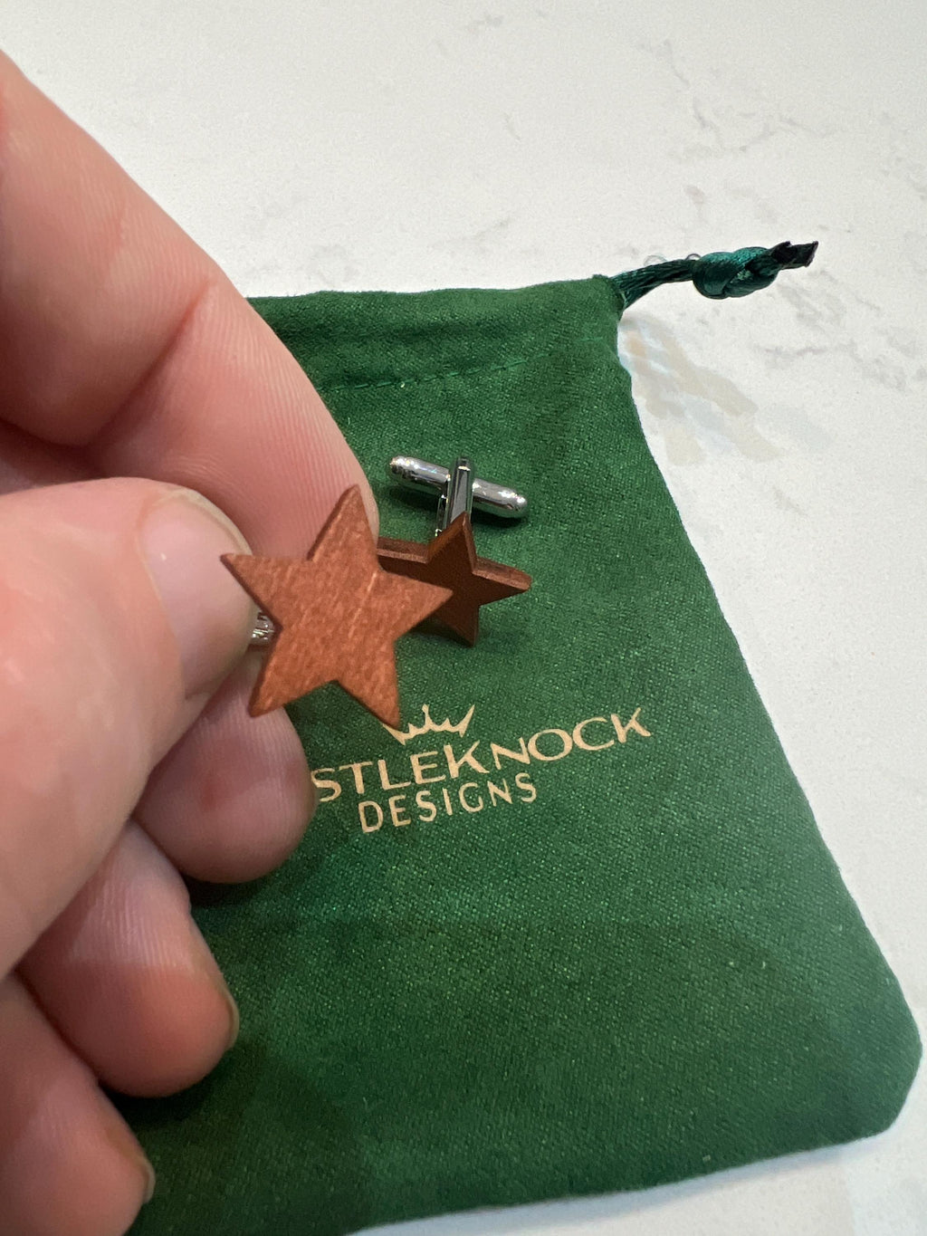 Wooden Star Cufflinks Handmade Mens Accessory Rustic Wood Jewelry Unique Gift for Him Groomsmen Wedding Father's Day Birthday Anniversary