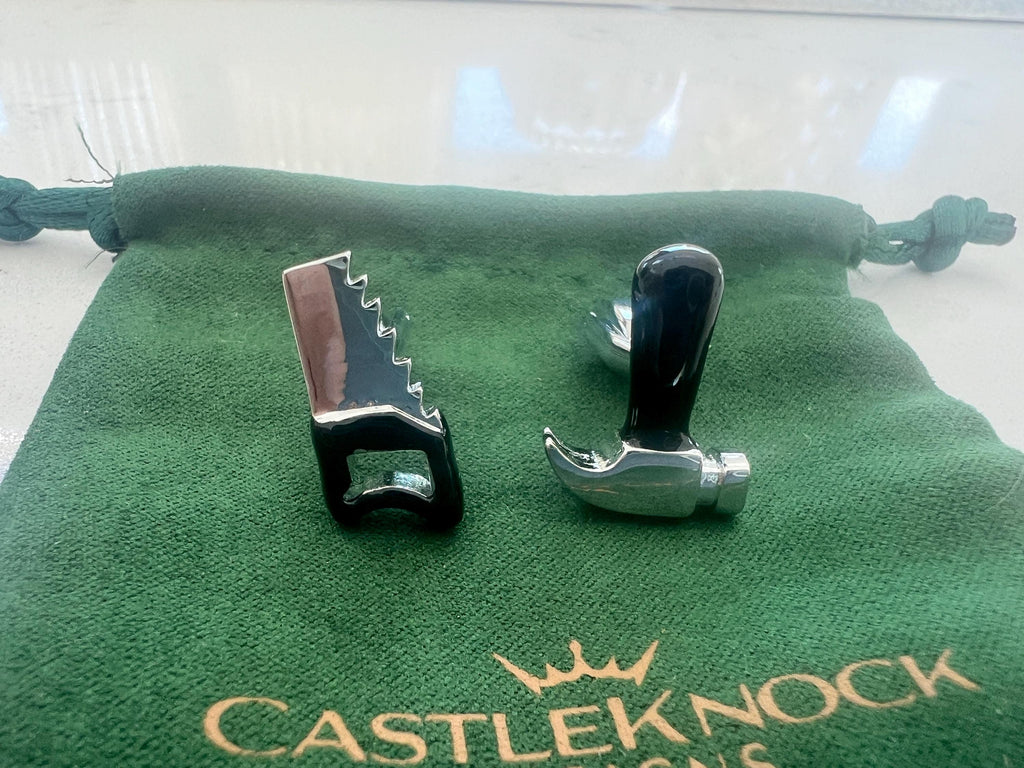 Saw and Hammer Cufflinks Tool Inspired Men's Jewelry Carpenter Accessories Unique Gift for Him Woodworker Cufflinks Handyman Gift for Dad