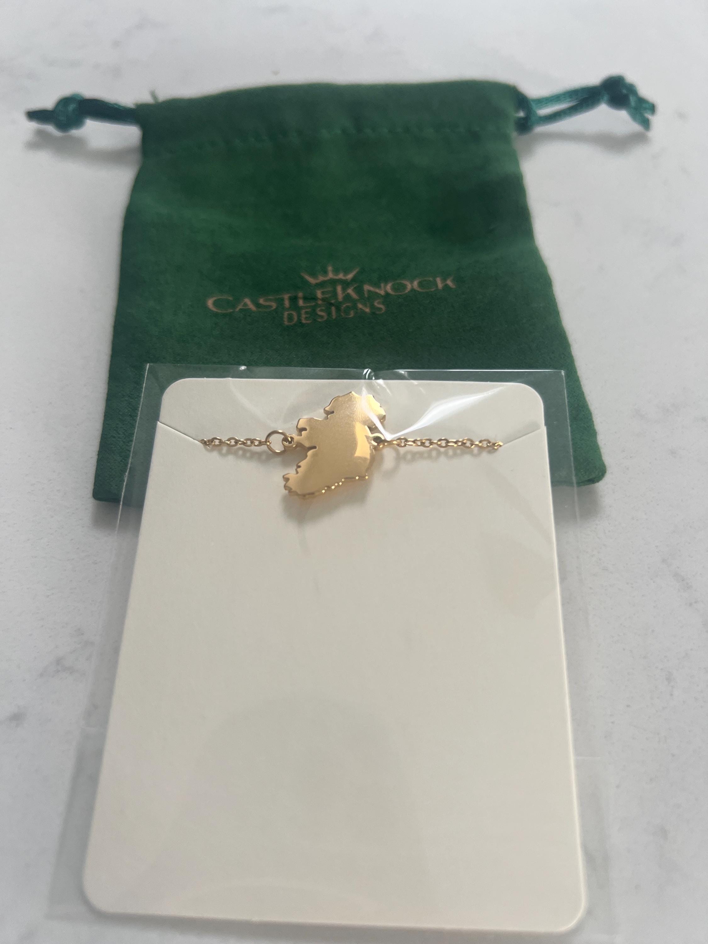 Map of Ireland Gold Bracelet Handmade Irish Jewelery Celtic Gift for Her Irish Pendant Bracelet Ireland Lover Gift Unique Irish Keepsake