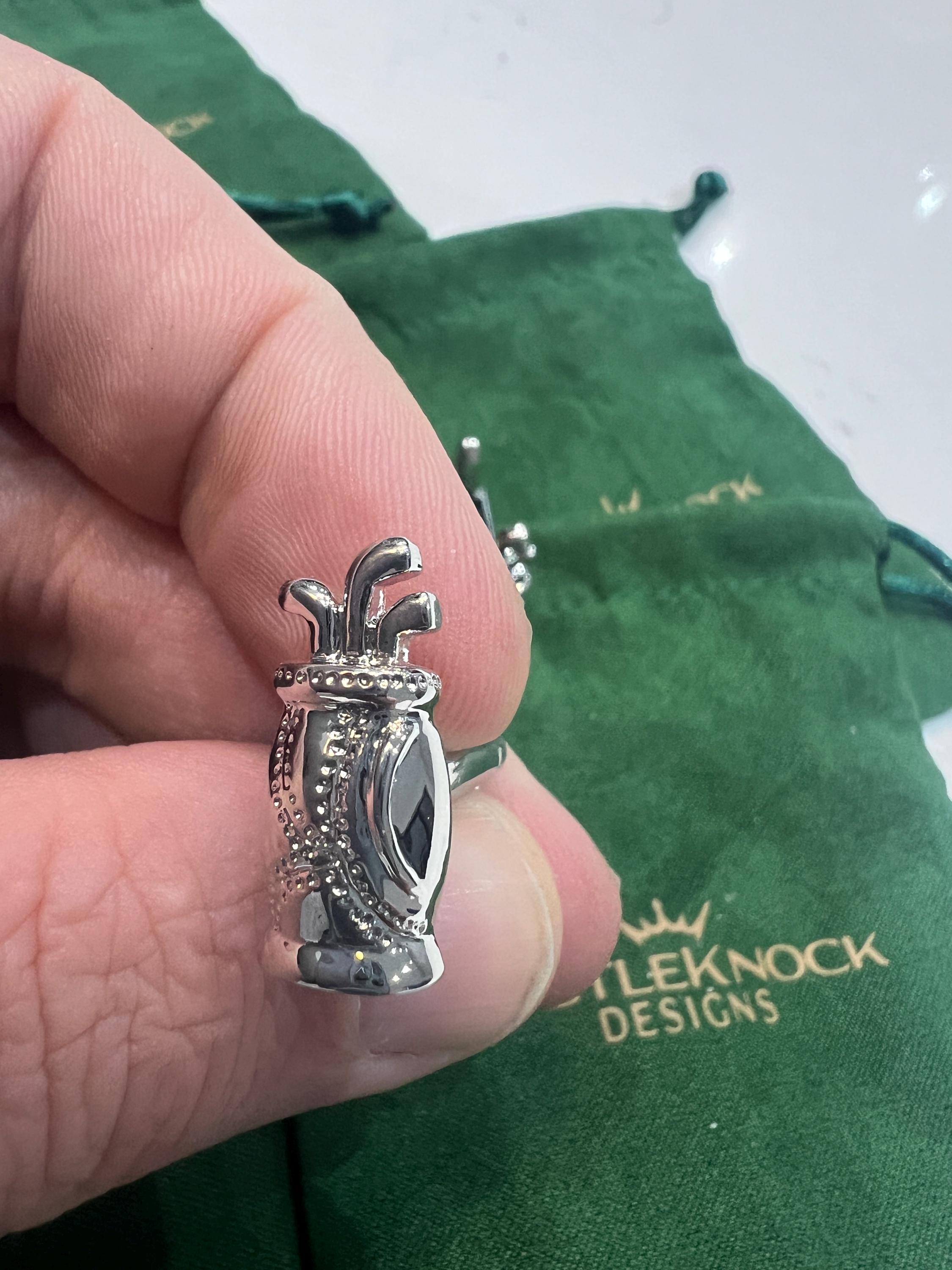 Golf Bag Cufflinks Silver Mens Accessory Unique Gift for Golfer Groomsmen Wedding Fathers Day Birthday Sports Lover Jewelry Golf Enthusiast