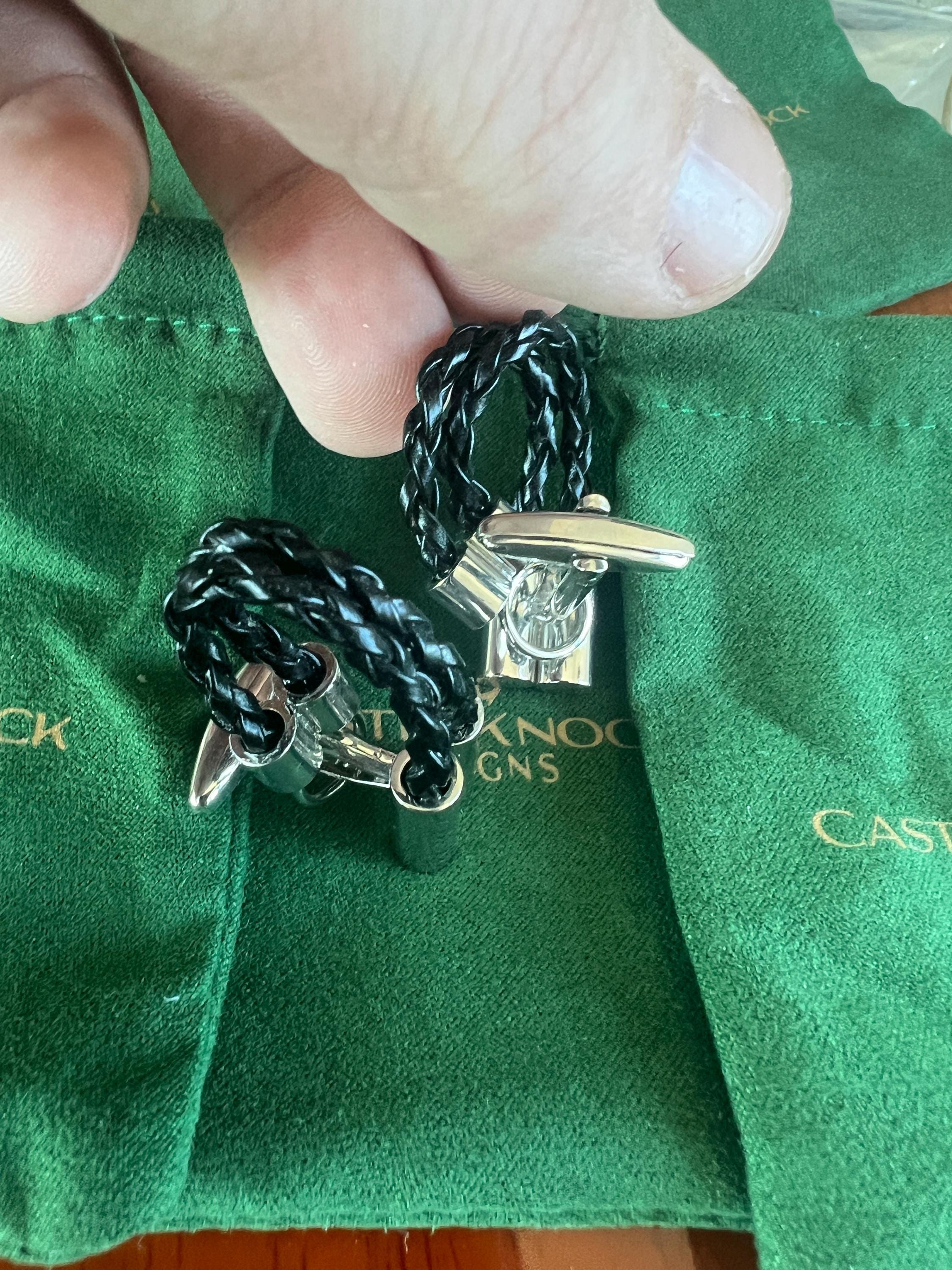 Braided Black Leather Cufflinks for Men Perfect Groom or Groomsmen Gift Best Man Present Father of the Bride Accessory Gift for Wedding Day