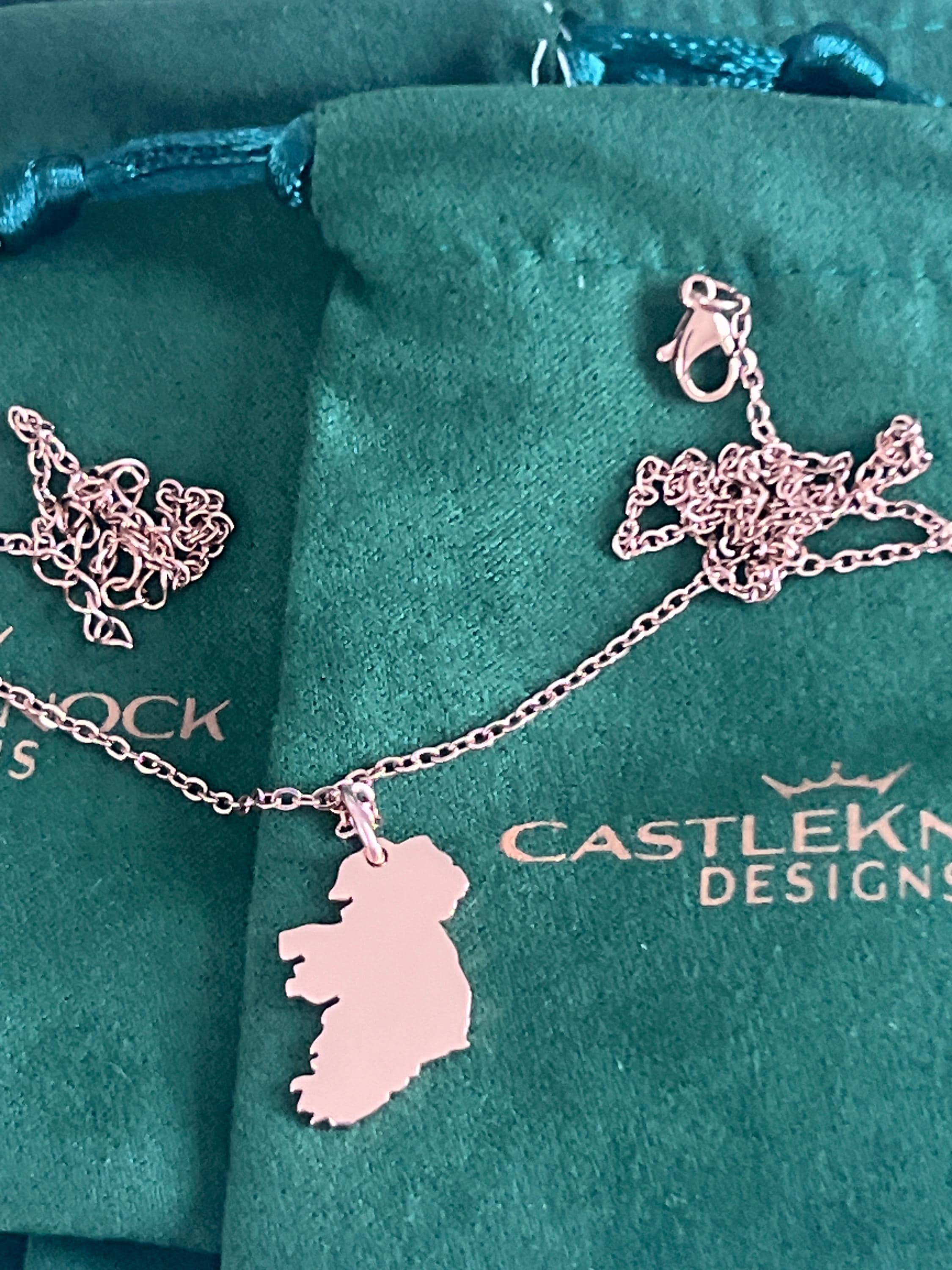 Ireland Rose Gold Necklace Irish Gift Ireland Unique Irish Gift for Her Irish Gift Wearable Ireland Irish Gift Map Necklace Birthday Present