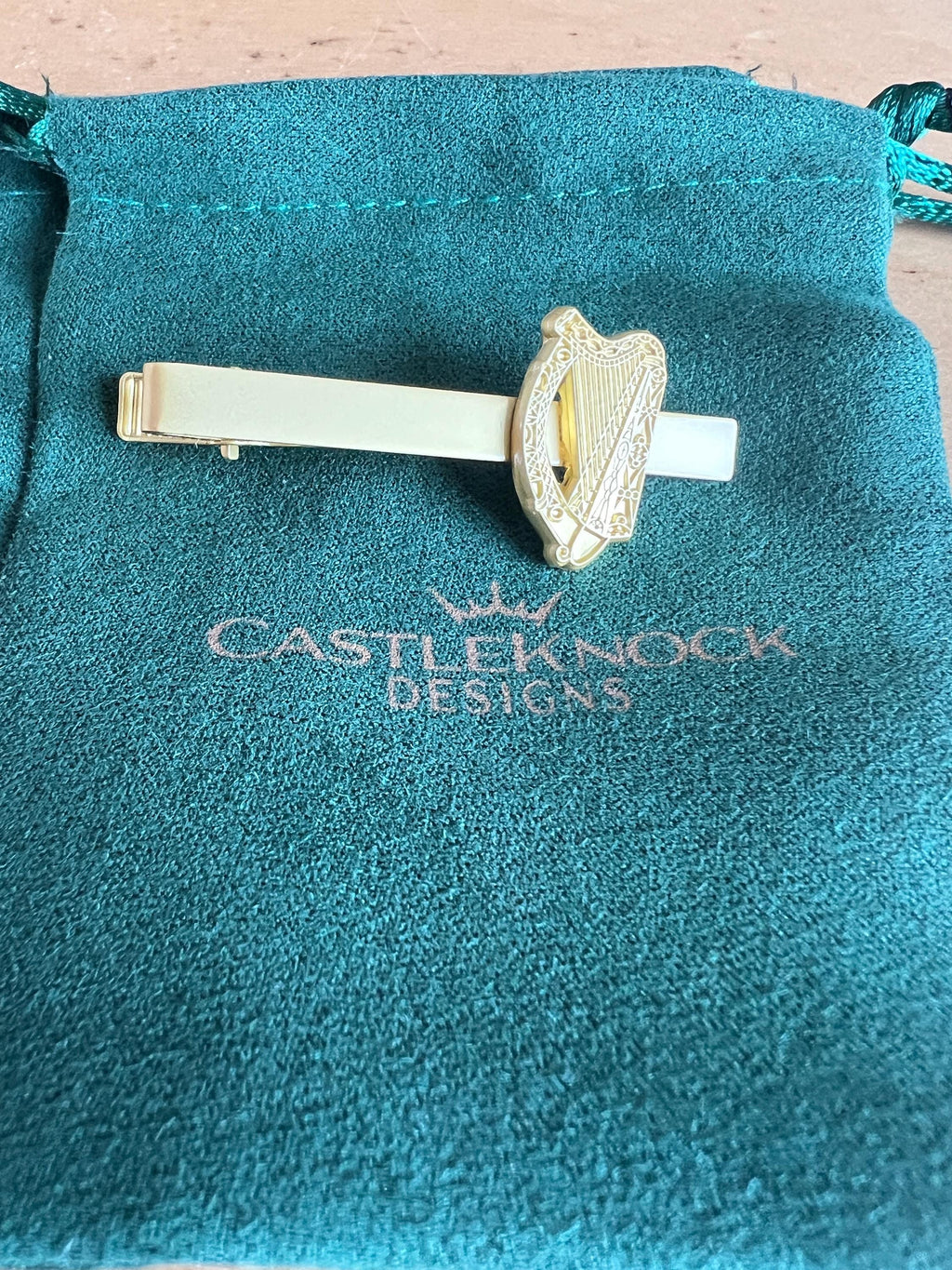 Irish Harp Tieclip Gold Elegant Accessory for Every Occasion Handcrafted Irish Tieclip Unique Irish Gift Ideal for Formal Events