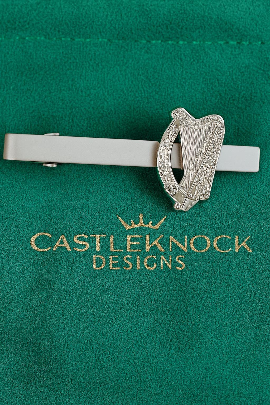 Irish Harp Tieclip Silver Elegant Accessory Handcrafted Irish Tieclip Unique Irish Gift Ideal for Formal Events Stylish Celtic Decoration