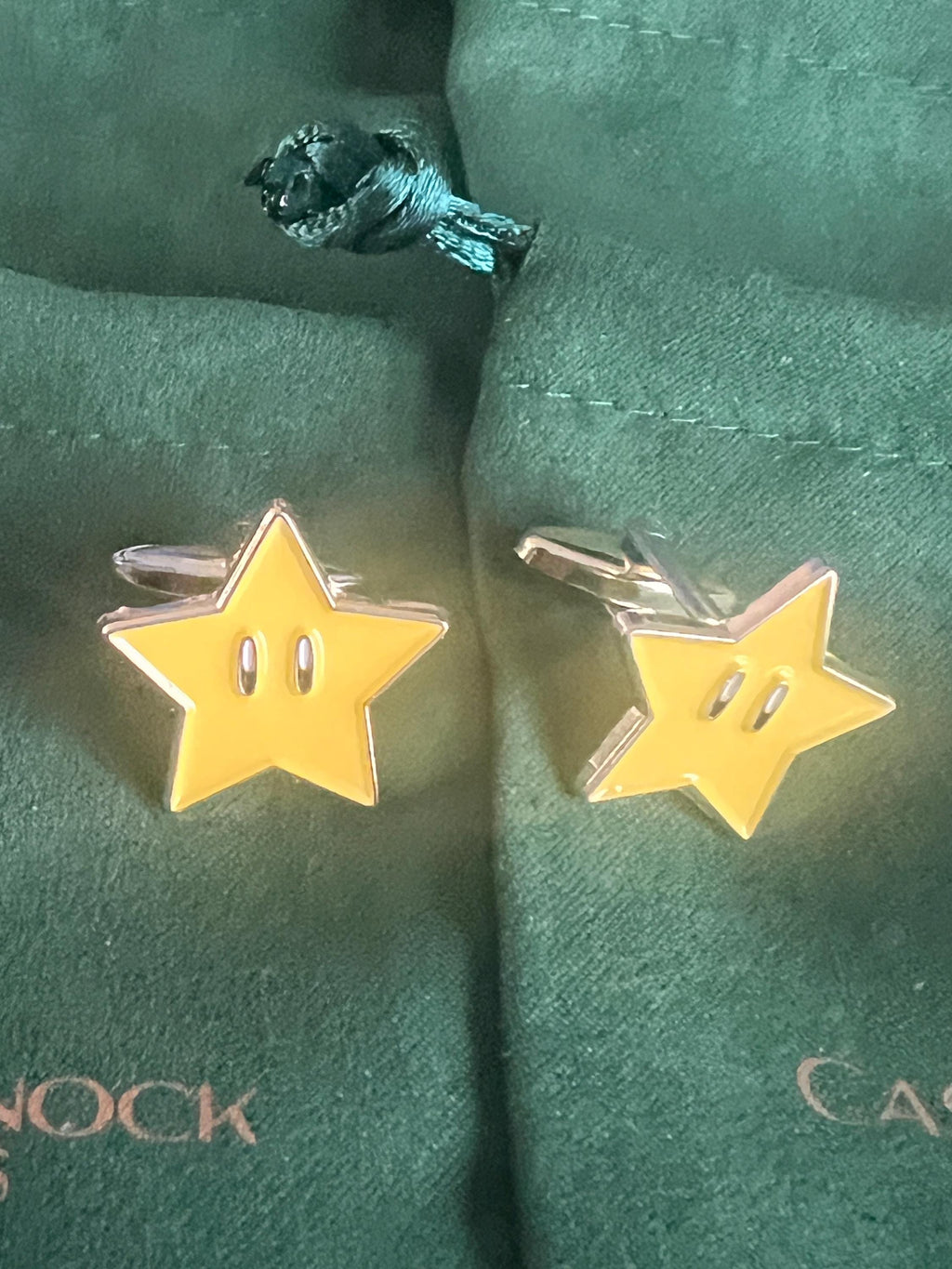 Super Star Cufflinks Retro Gaming Accessories Handcrafted Unique Gift for Gamers Geeky Wedding Jewelry Perfect for Mario Fans and Collectors