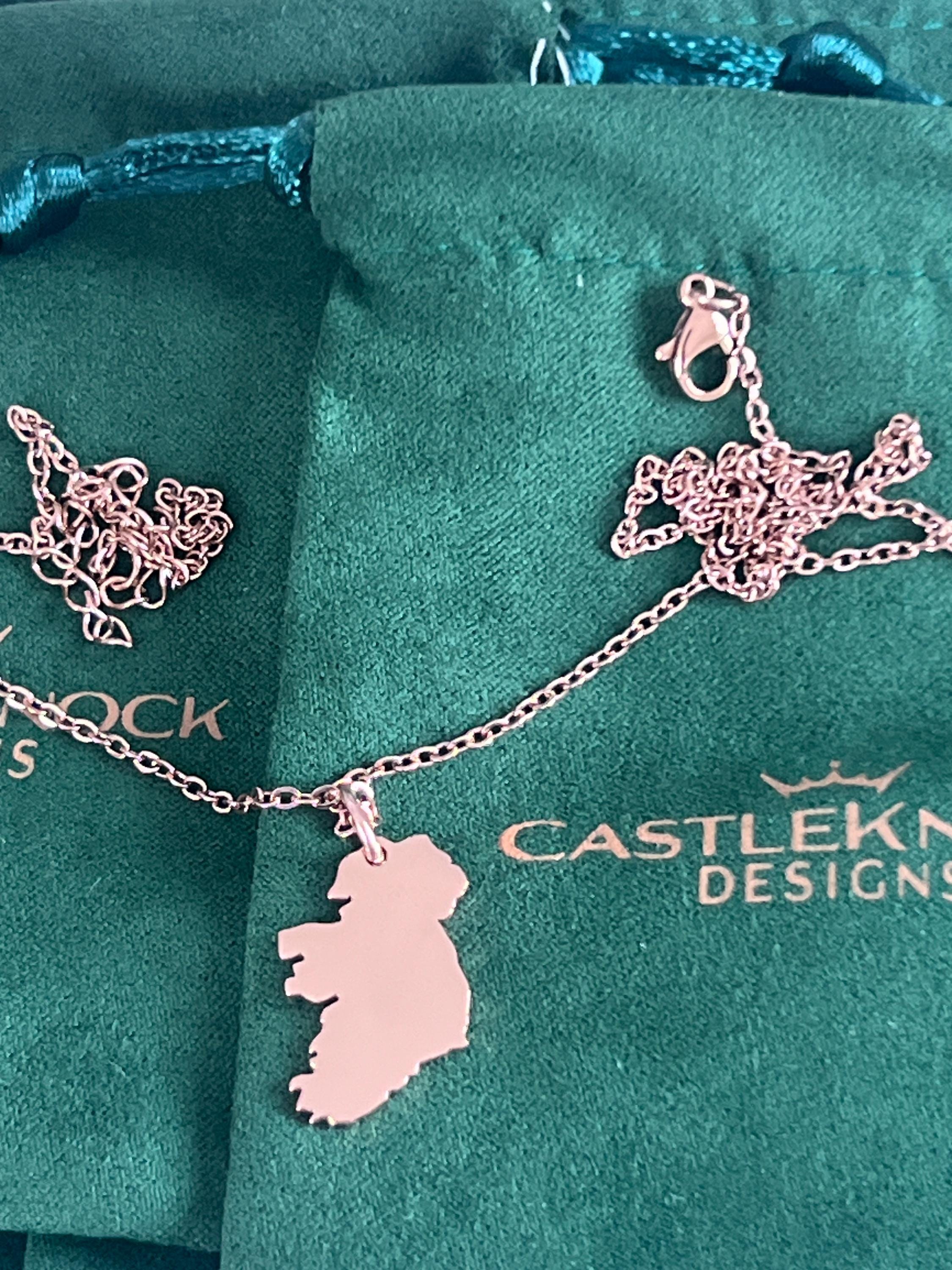 Ireland Rose Gold Necklace Irish Gift Ireland Unique Irish Gift for Her Irish Gift Wearable Ireland Irish Gift Map Necklace Birthday Present