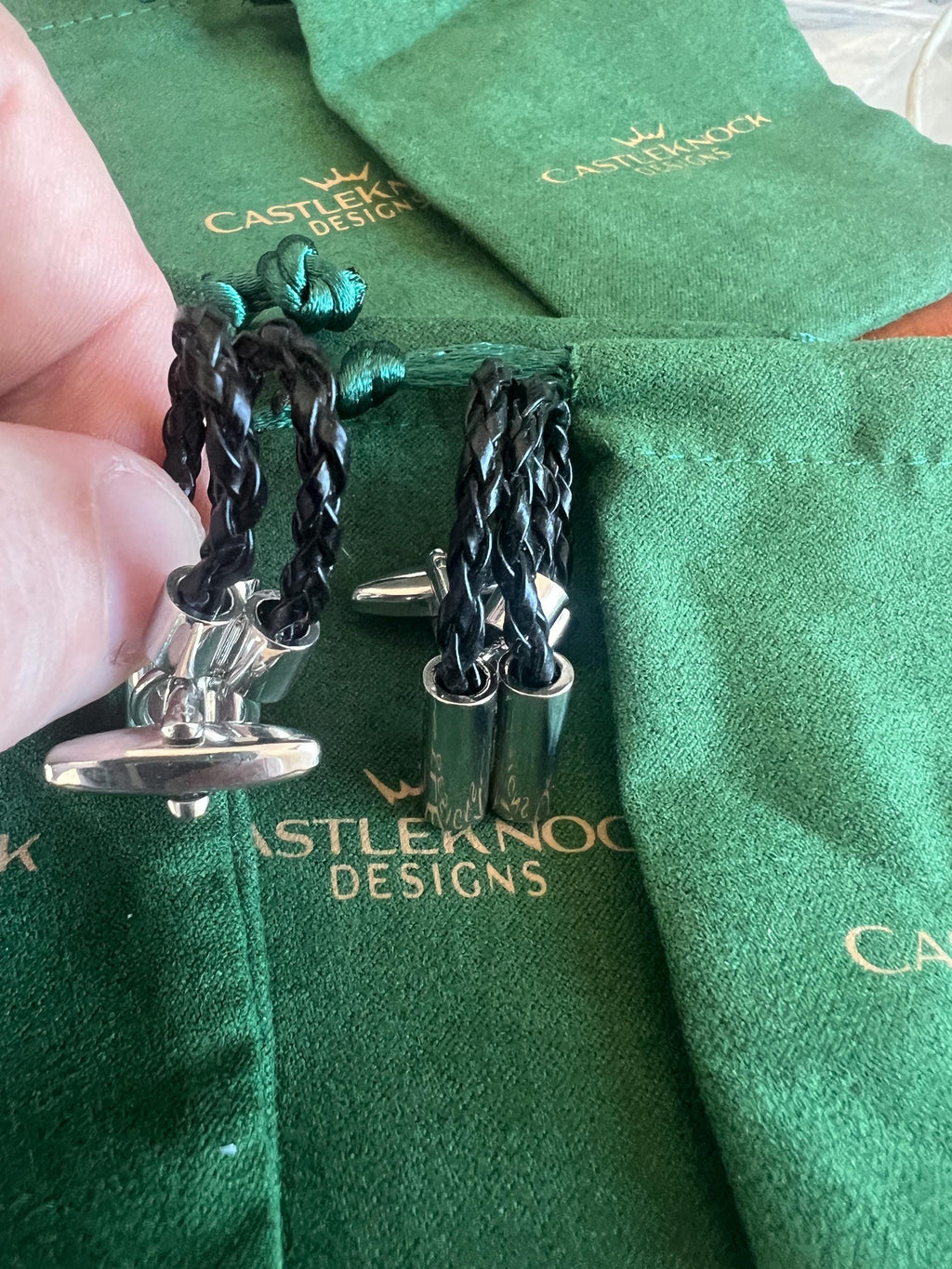 Braided Black Leather Cufflinks for Men Perfect Groom or Groomsmen Gift Best Man Present Father of the Bride Accessory Gift for Wedding Day