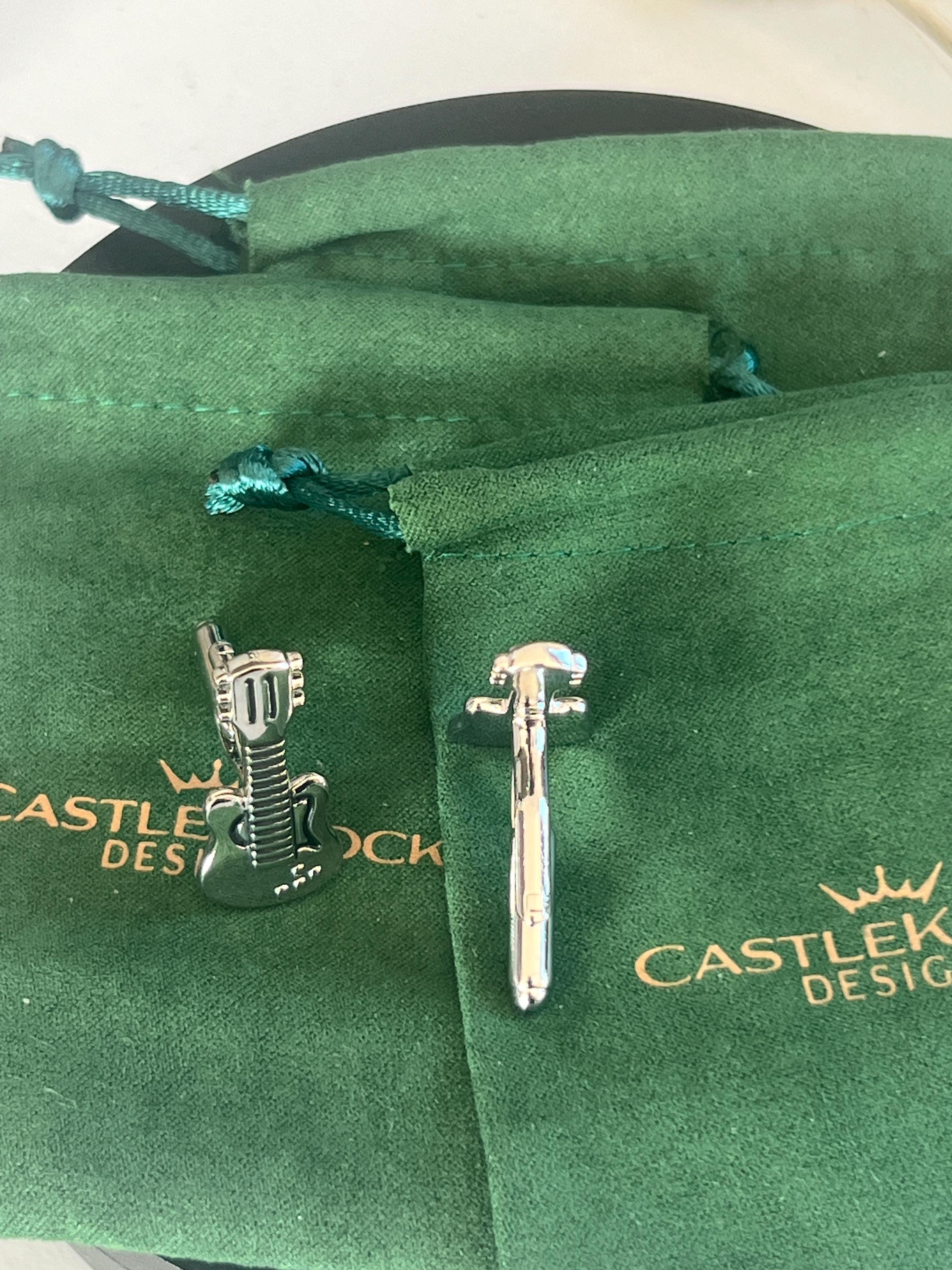 Silver Guitar Cufflinks Music Inspired Men's Jewelry Guitar Lover Accessories Unique Gift for Him Rock Star Cufflinks Perfect for Musician