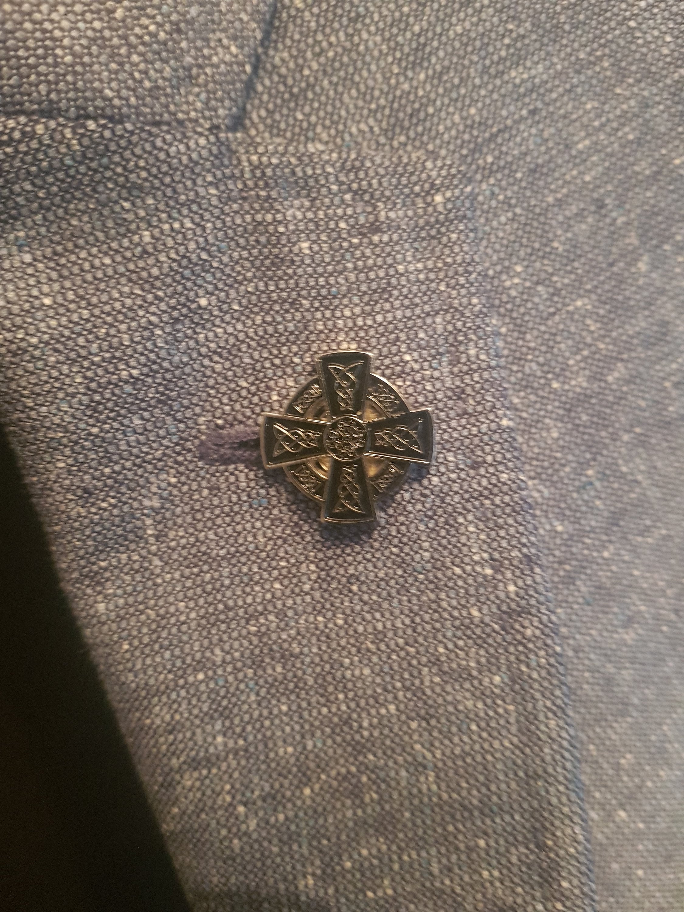 Celtic Cross Suit Pin Silver Handcrafted Elegant Accessory Unique Gift for Him Ideal for Formal Events and Special Occasions Celtic Brooch