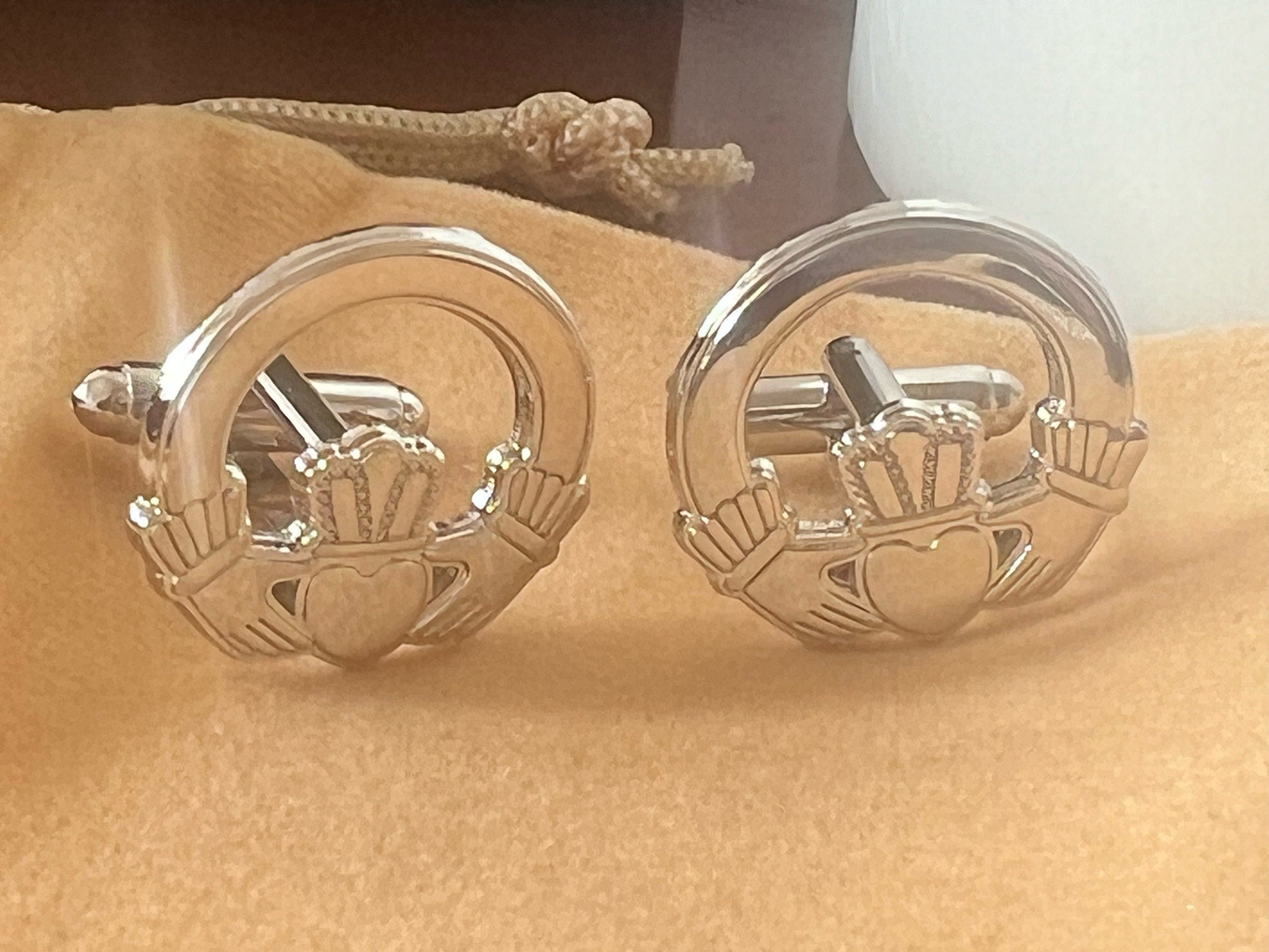 Claddagh Ring Cufflinks Elegance for Every Occasion Irish Wedding Cufflinks Traditional Irish Gift Perfect for Groomsmen and Special Events