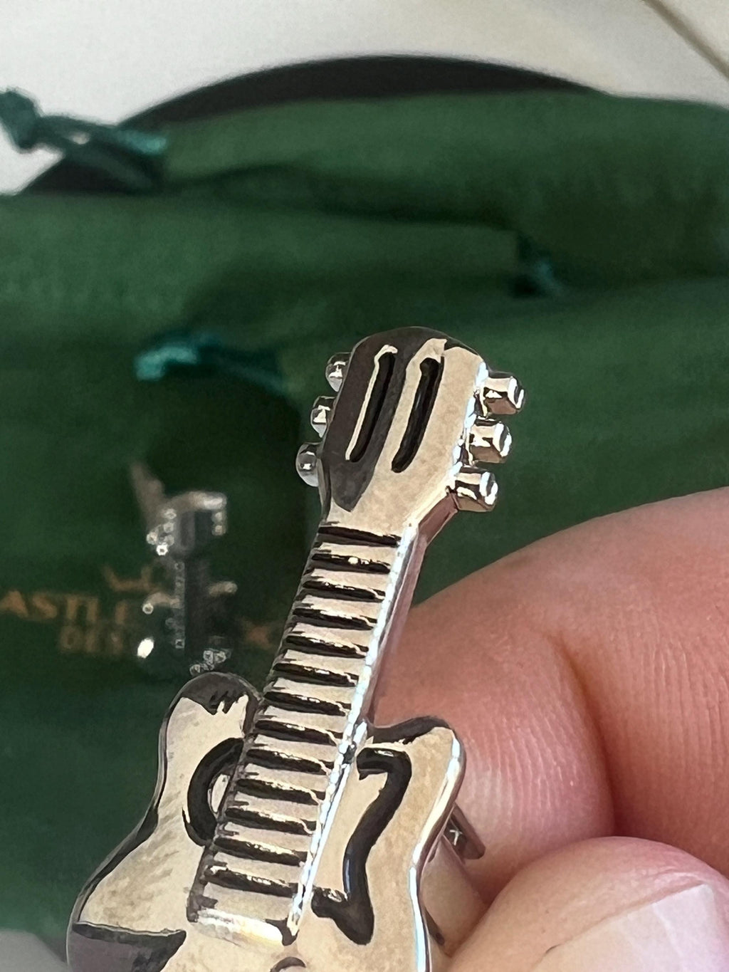 Silver Guitar Cufflinks Music Inspired Men's Jewelry Guitar Lover Accessories Unique Gift for Him Rock Star Cufflinks Perfect for Musician