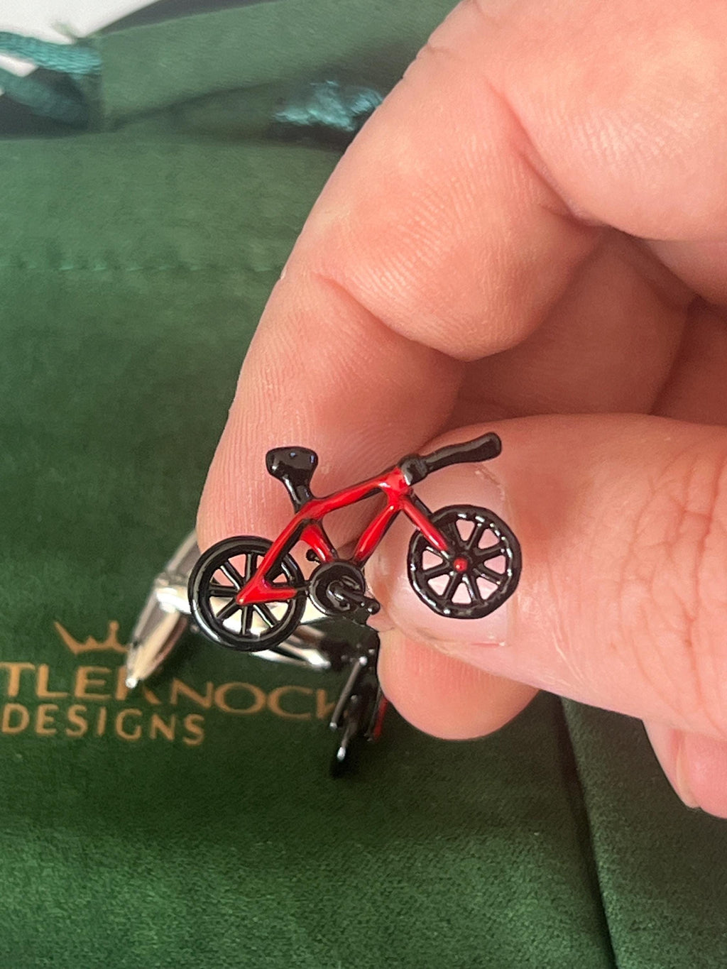Red Frame Bicycle Cufflinks Cycling Inspired Men's Jewelry Bike Accessories Unique Gift for Him Bicycle Enthusiast Cufflinks for Riders