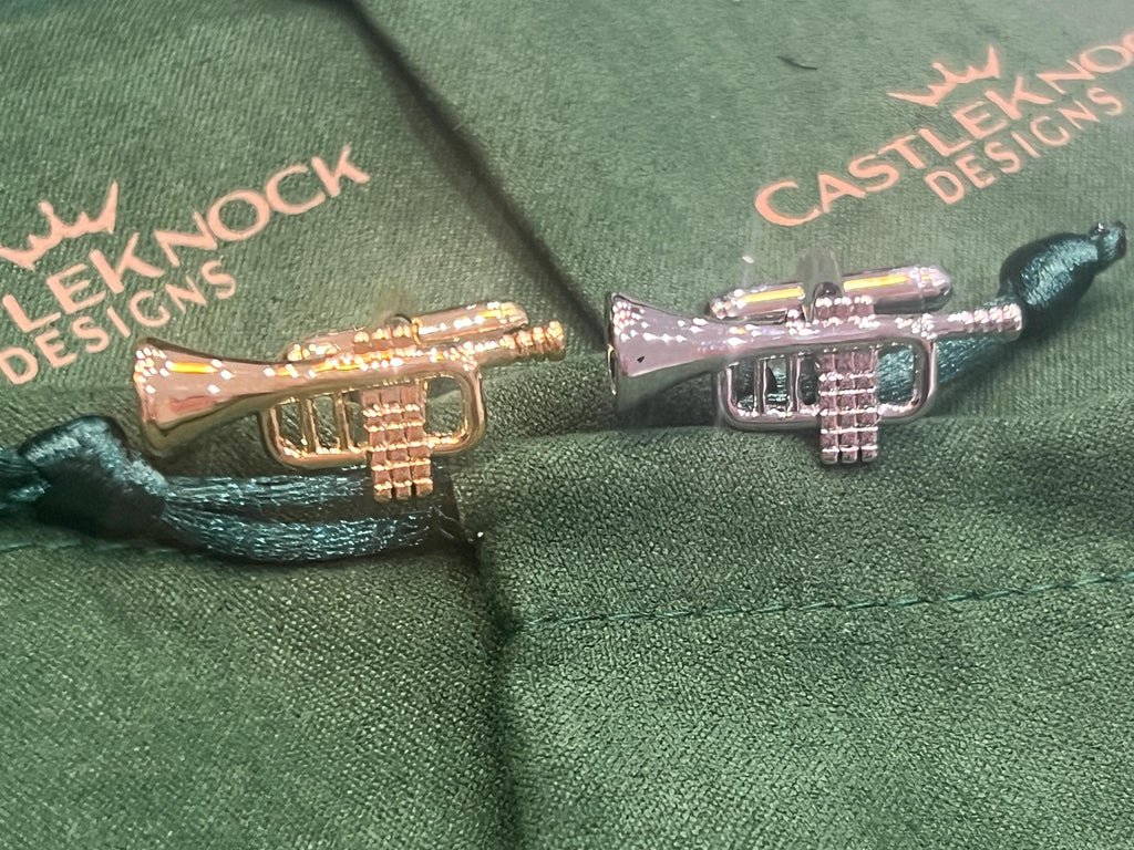 Gold & Silver Trumpet Cufflinks stylish unique accessories for music lovers, gift for musicians, jazz enthusiasts, and special occasions.