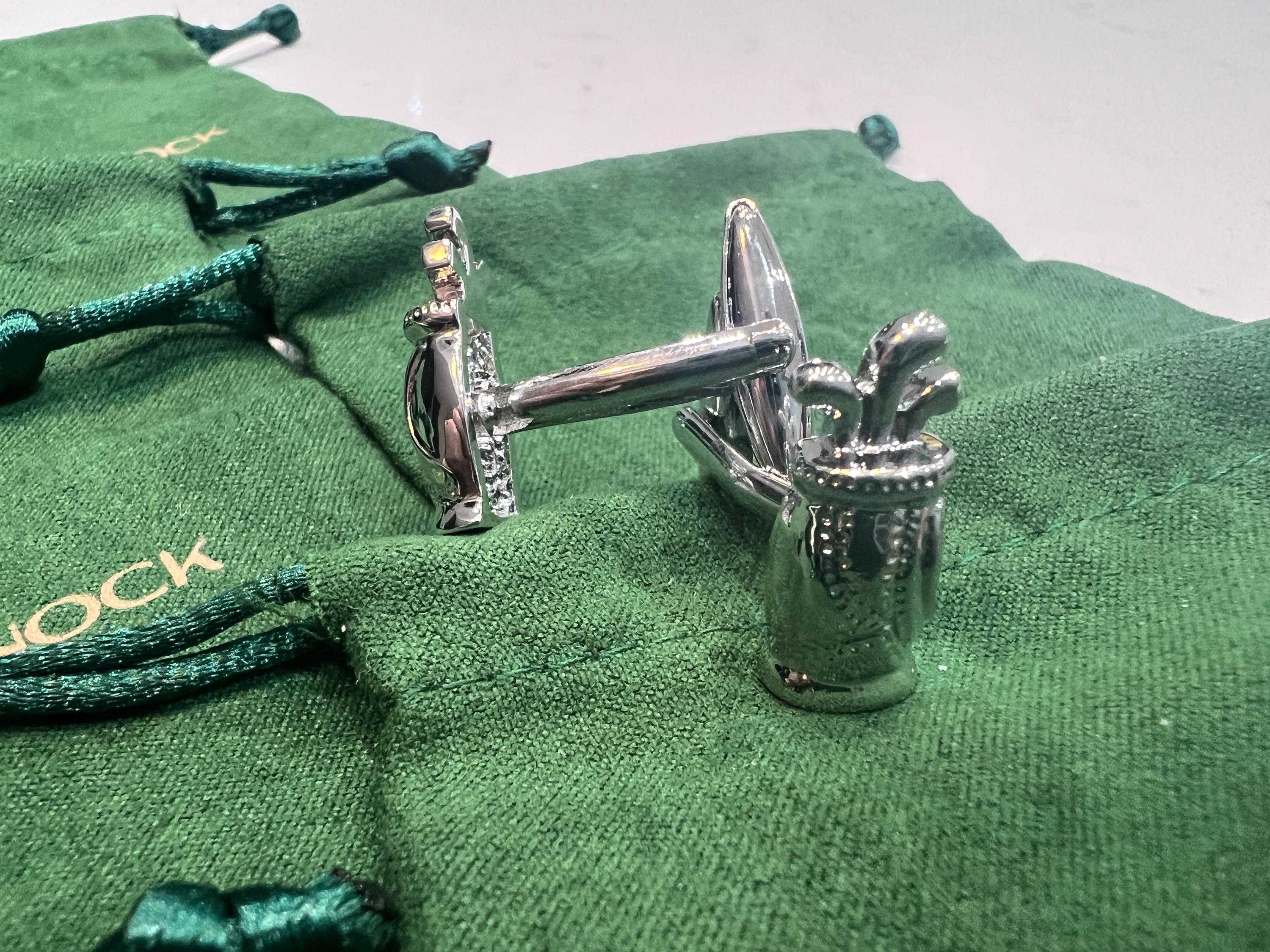Golf Bag Cufflinks Silver Mens Accessory Unique Gift for Golfer Groomsmen Wedding Fathers Day Birthday Sports Lover Jewelry Golf Enthusiast