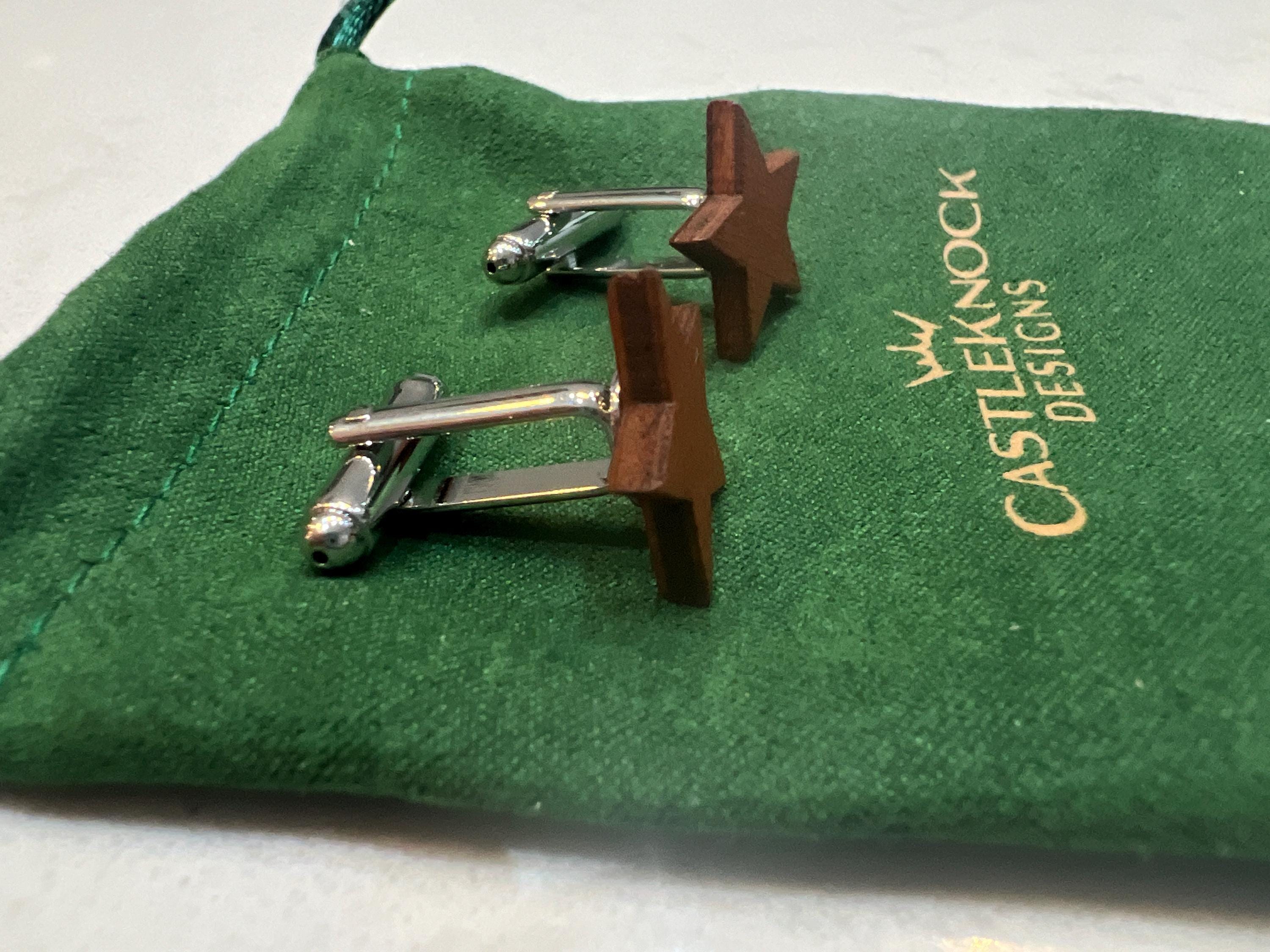 Wooden Star Cufflinks Handmade Mens Accessory Rustic Wood Jewelry Unique Gift for Him Groomsmen Wedding Father's Day Birthday Anniversary