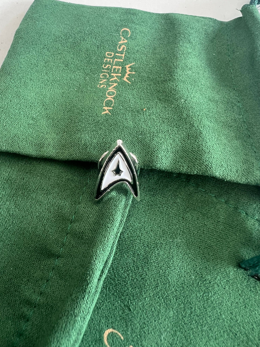 Star Trek Pin Lapel Star Trek Suit Pin Star Trek Gift Trekkie Gift Star Fleet Symbol Gift for Nerdy Boyfriend Gift for Star Trek Fan