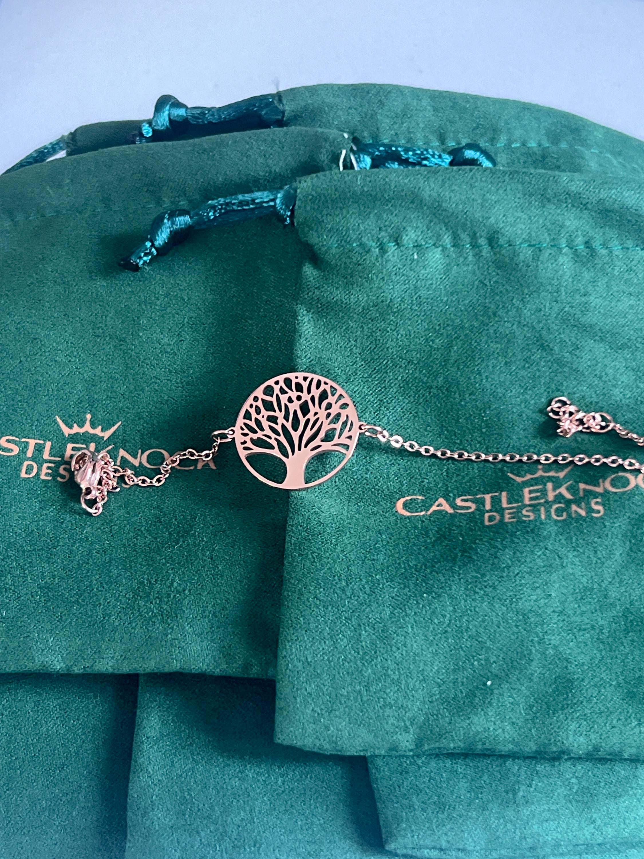 Tree of Life Rose Gold Bracelet Irish Gift for Her Unique Celtic Jewelry Gift from Ireland Birthday Gift for Women Irish Jewelry Gift