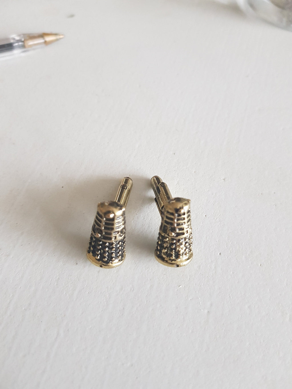 Doctor Who Dalek Cufflinks Sci-Fi Fan Jewelry Dalek Design Unique Gift for Whovians Stylish Accessory Time Travel-Inspired Cufflinks