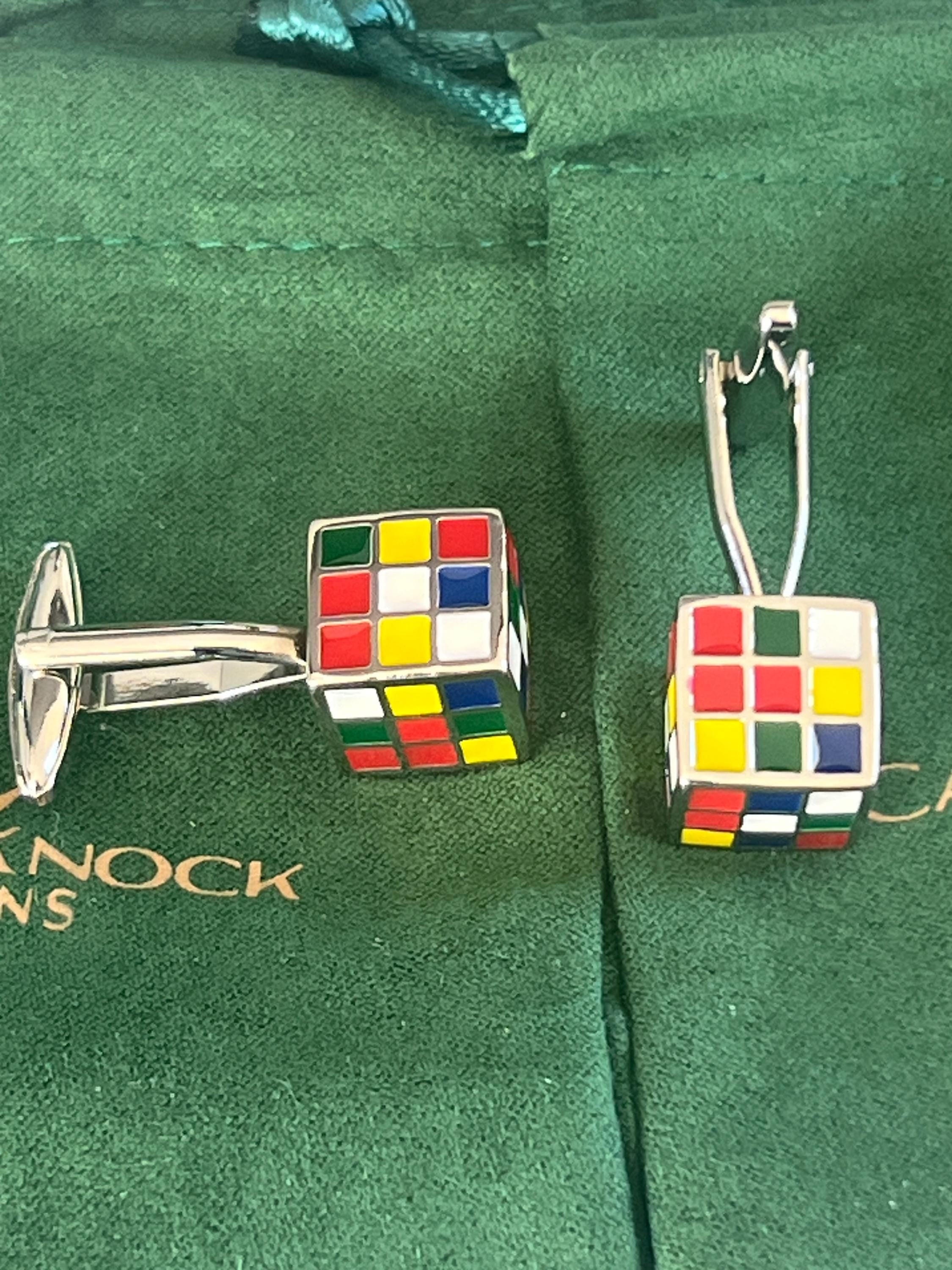 Rubiks Cube Cufflinks Puzzle Inspired Men's Jewelry Unique Gift for Him Geeky Accessories Colorful Rubiks Cube Cufflinks for Puzzle Lovers