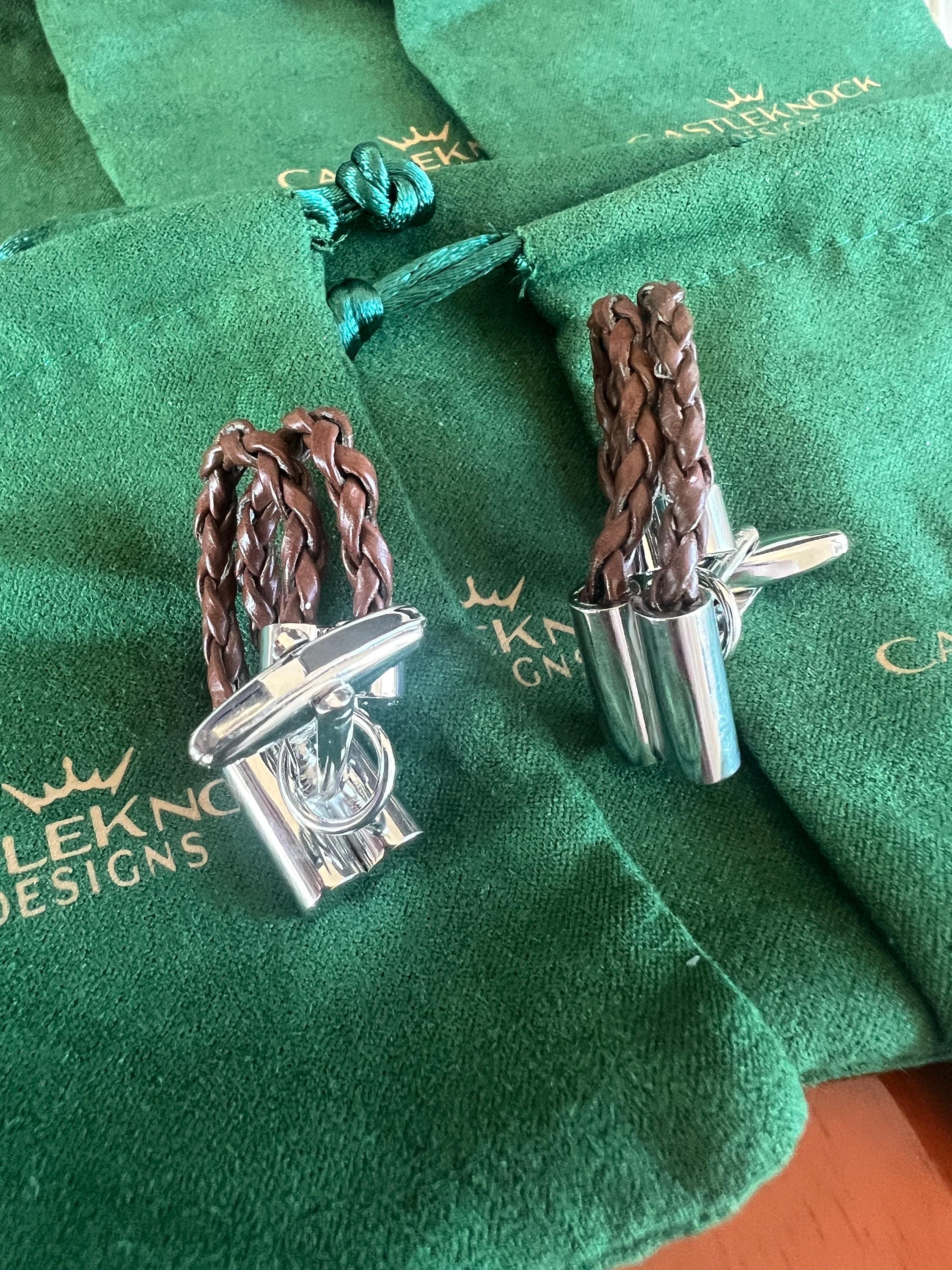 Braided Brown Leather Cufflinks Rustic Men's Accessory Vintage-Inspired Leather Knot Cufflinks Handcrafted Gift for Him Stylish and Unique