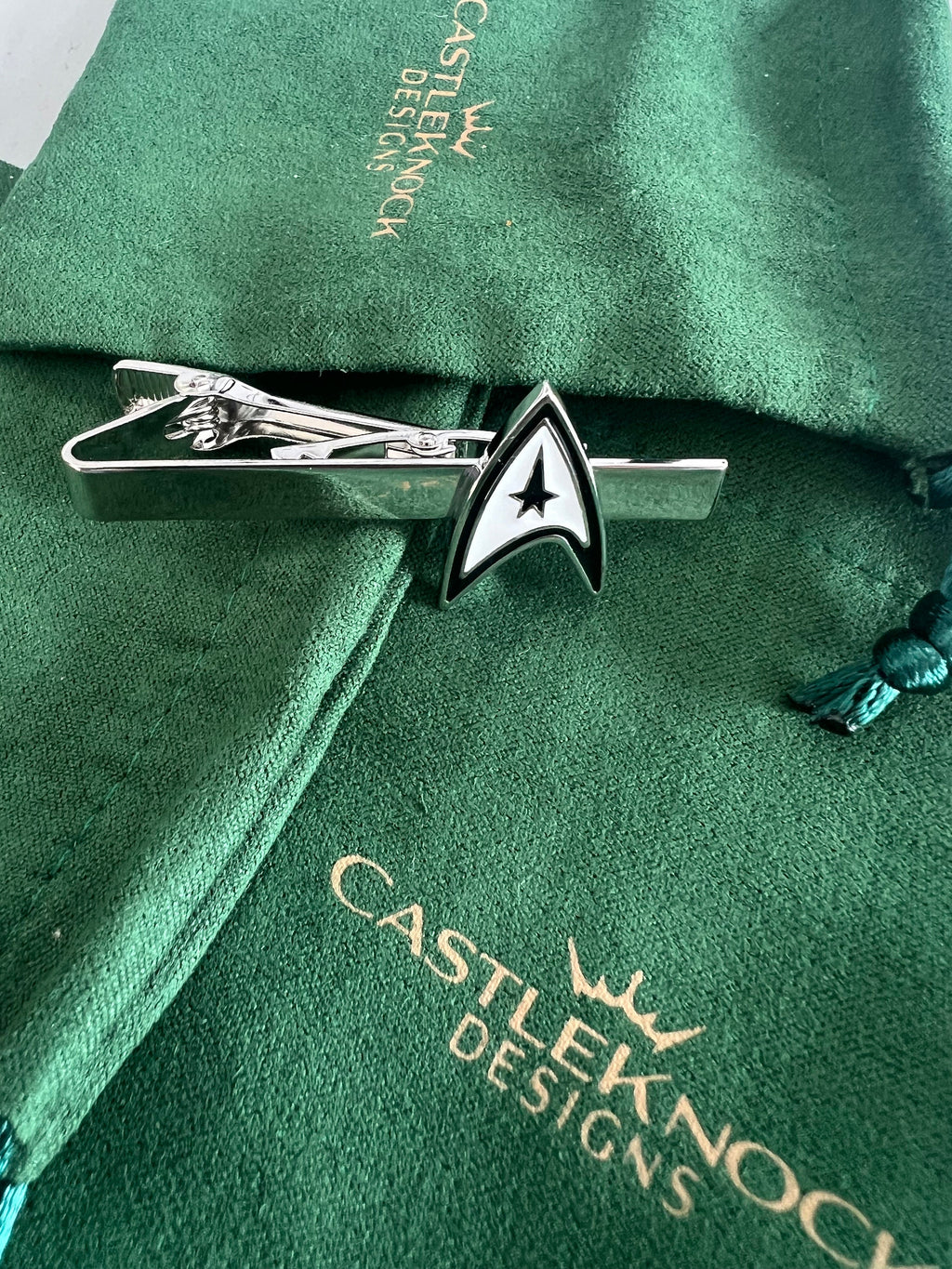 Star Trek Tie Clip Sci-Fi Fan Gift Starfleet Insignia Tie Bar Geeky Men's Accessory Trekkie Gift Starship Enterprise Inspired Tie Clip