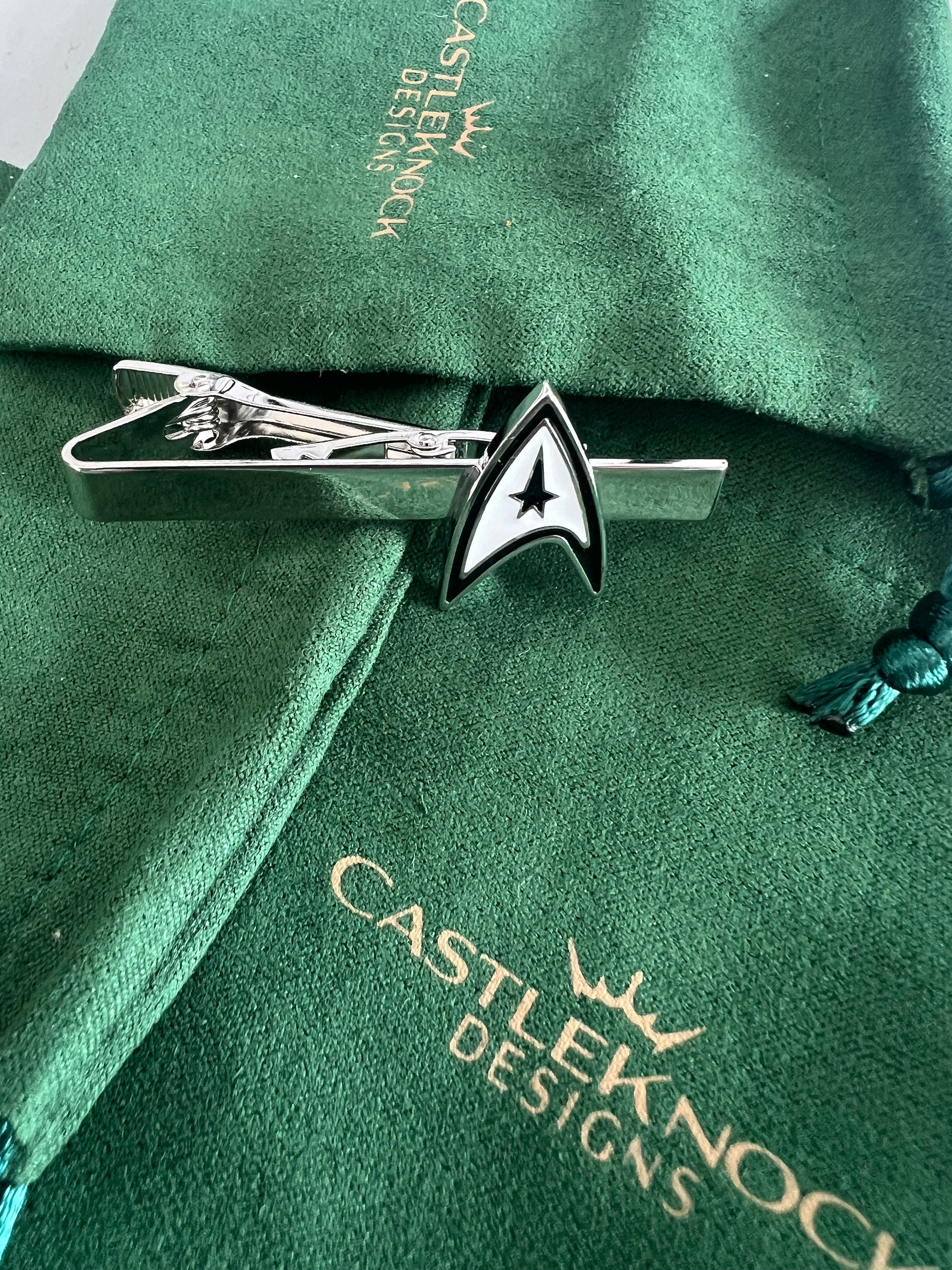 Star Trek Tie Clip Sci-Fi Fan Gift Starfleet Insignia Tie Bar Geeky Men's Accessory Trekkie Gift Starship Enterprise Inspired Tie Clip