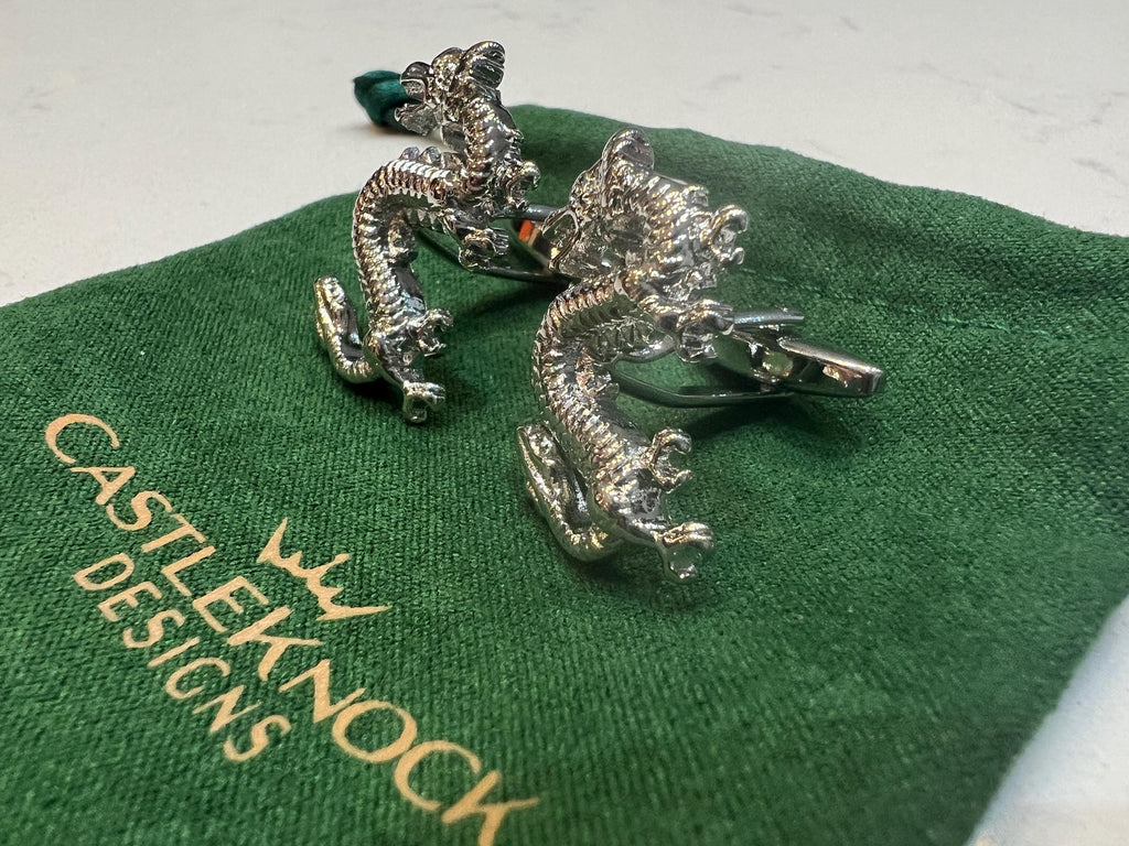 Dragon Cufflinks Mythical Creature Accessories Handcrafted Fantasy Jewelry Unique Gift for Him Elegant Formal Wear for Dragon Lovers and Fan