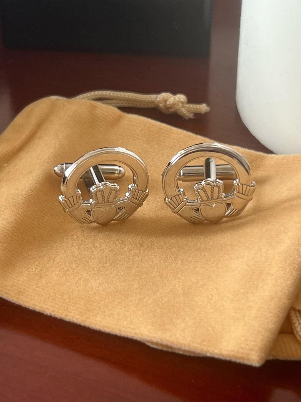 Claddagh Ring Cufflinks Elegance for Every Occasion Irish Wedding Cufflinks Traditional Irish Gift Perfect for Groomsmen and Special Events