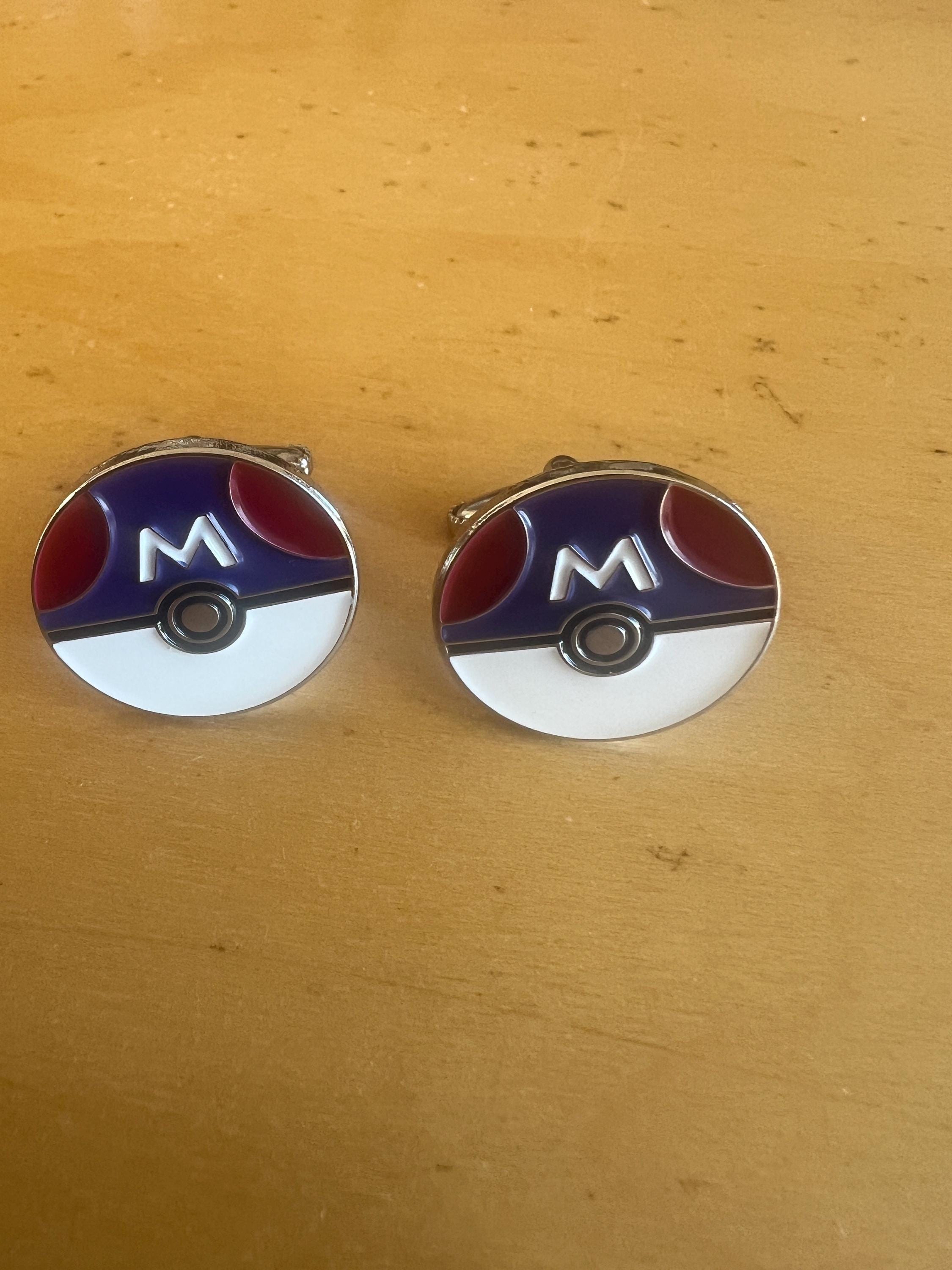 Pokemon Master Ball Cufflinks Suit Pin Tieclip Set Pokemon Fans Ideal Gift for Special Occasions Collectors and Enthusiasts Perfect Event