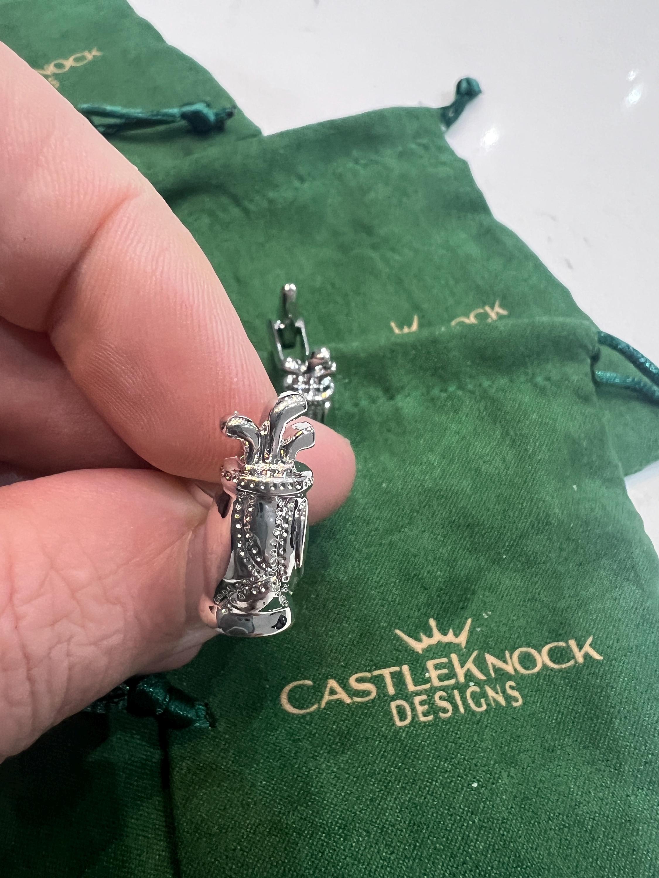 Golf Bag Cufflinks Silver Mens Accessory Unique Gift for Golfer Groomsmen Wedding Fathers Day Birthday Sports Lover Jewelry Golf Enthusiast