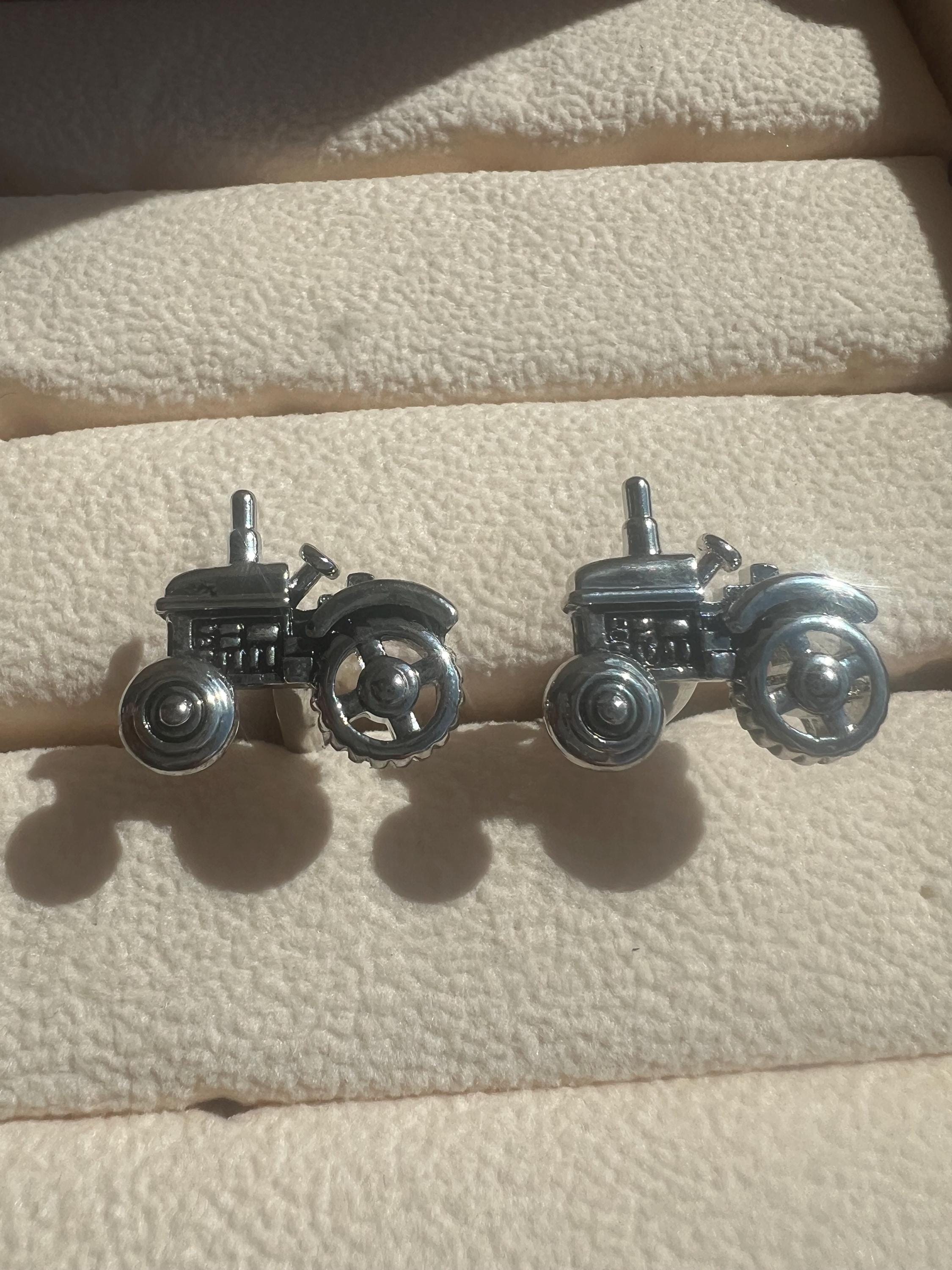 Vintage Tractor Cufflinks Handcrafted Farm Machinery Jewelery for Men Retro Agricultural Gift Unique Farmer Accessories Irish Farmer Gift