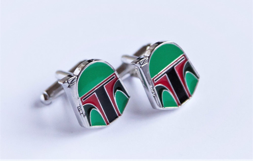 Boba Fett Star Wars Cufflinks Unique Gift for Fans Mandalorian Accessories Men's Jewelry Perfect for Star Wars Lovers Sci-Fi Themed Cufflink
