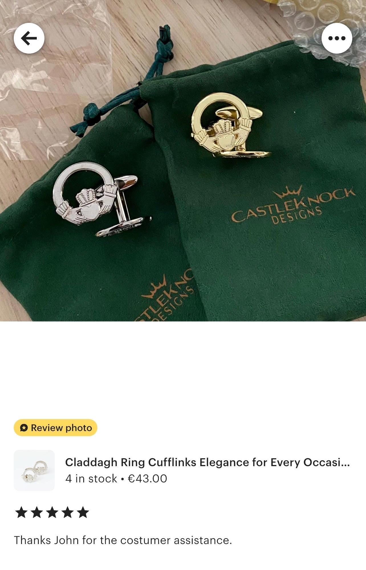 Claddagh Ring Cufflinks Elegance for Every Occasion Irish Wedding Cufflinks Traditional Irish Gift Perfect for Groomsmen and Special Events