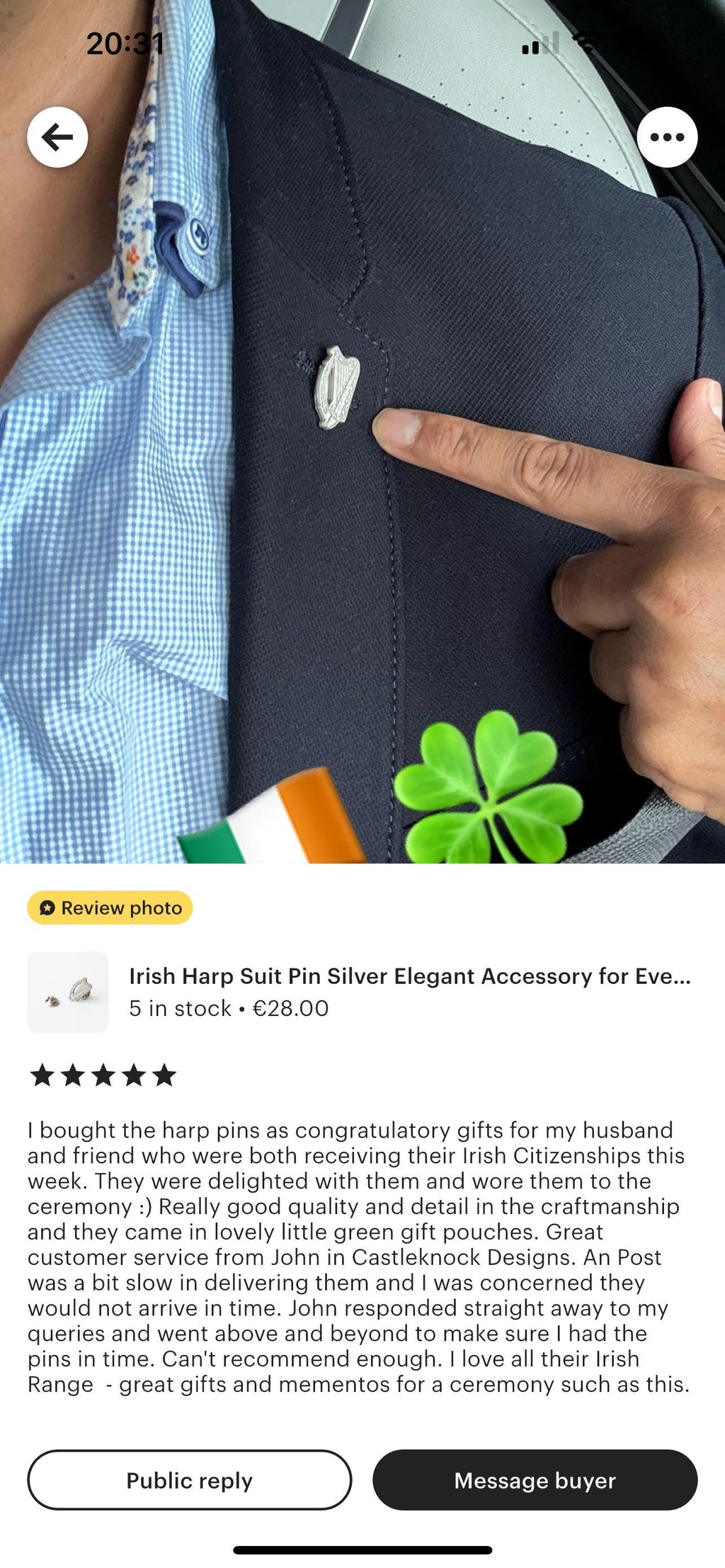 Irish Harp Suit Pin Silver Elegant Accessory for Every Occasion Handcrafted Irish Suit Pin Unique Irish Gift Ideal for Formal Events