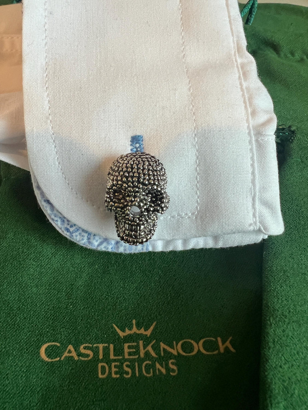 Silver Skull Cufflinks Gothic Men's Jewelry Skeleton Themed Accessories Halloween Gift for Him Wedding Birthday Groom Cufflinks