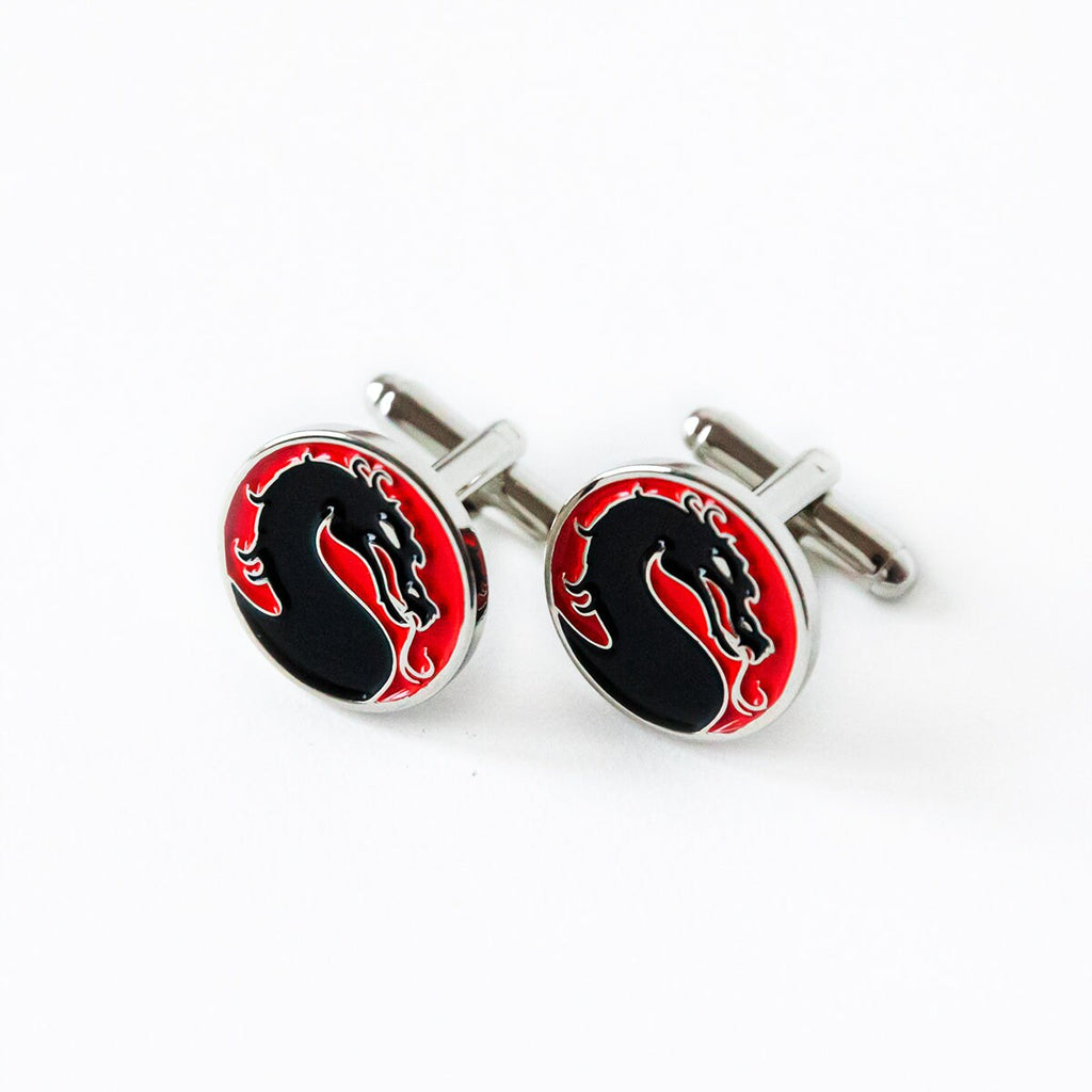 Mortal Kombat Cufflinks Bold and Stylish Accessory for Fans Ideal Gift for Gamers and Collectors Perfect for Special Events and Everyday Wear