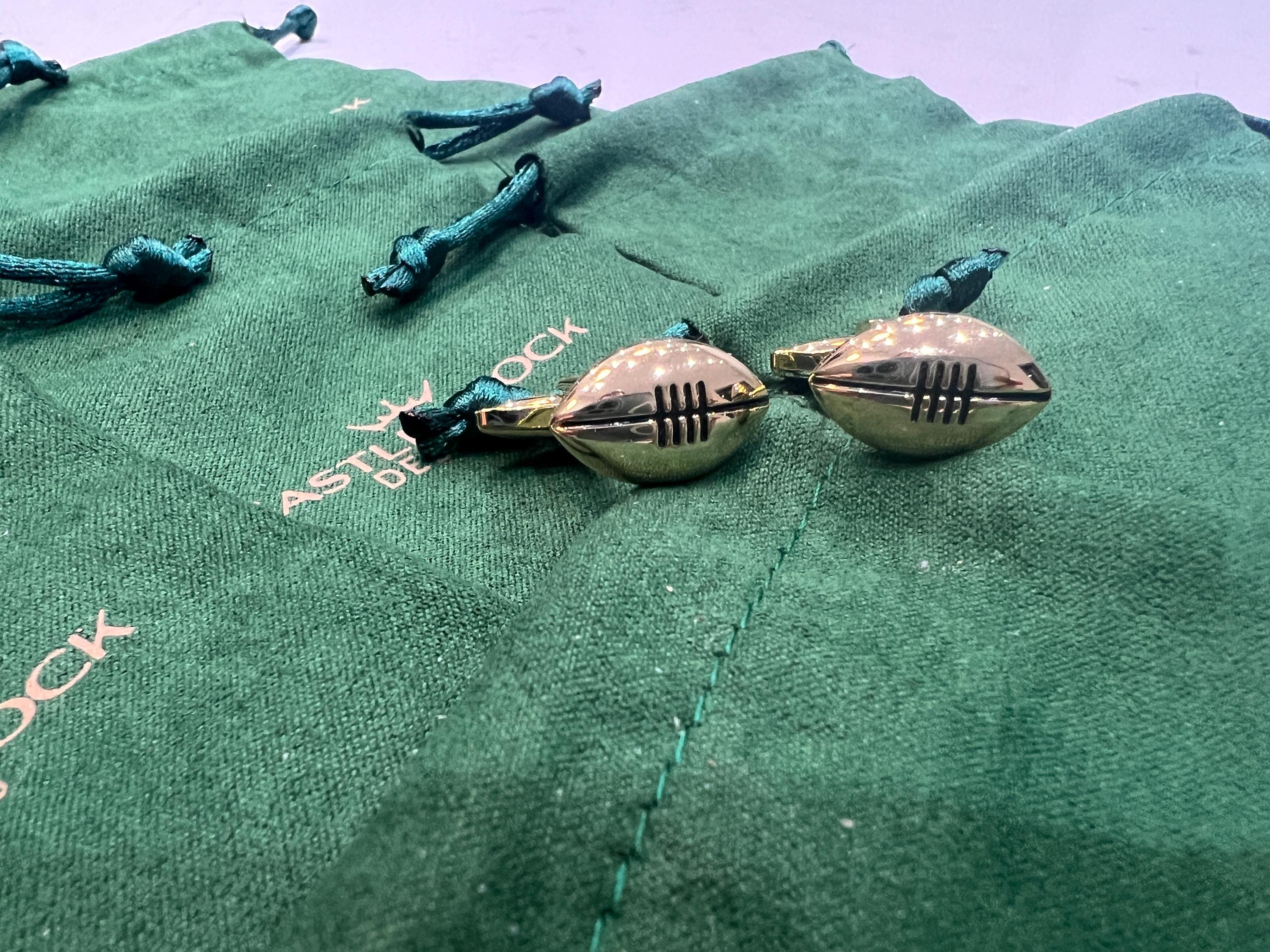 American Football Gold Cufflinks Sports Accessories Unique Gift Football Fans Stylish Formal Wear Jewelry Perfect for Game Day