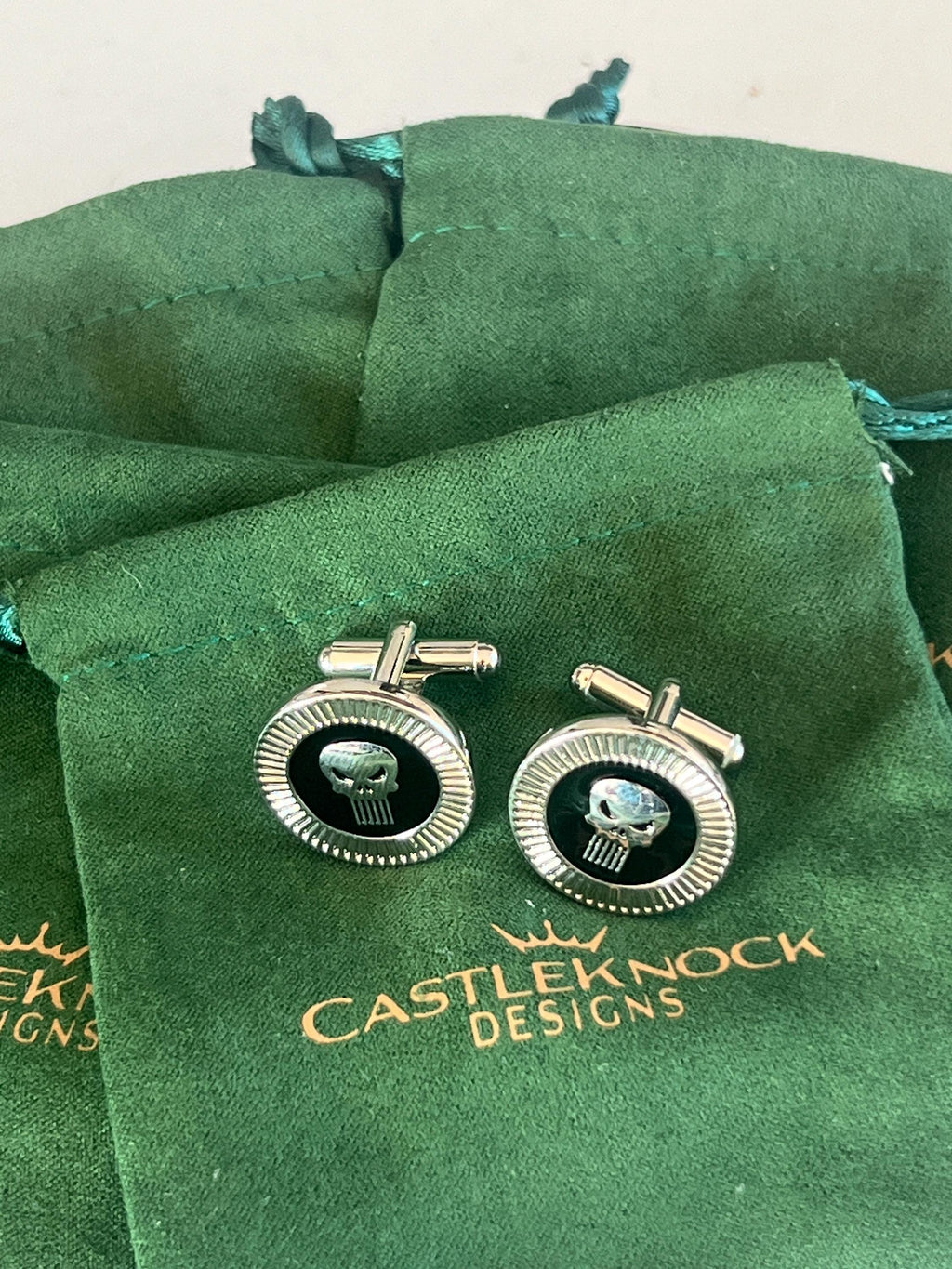 The Punisher Cufflinks Marvel Comics Accessory Unique Men's Jewelry Superhero-Themed Cufflinks Gift for Marvel Fans Edgy Style Statement