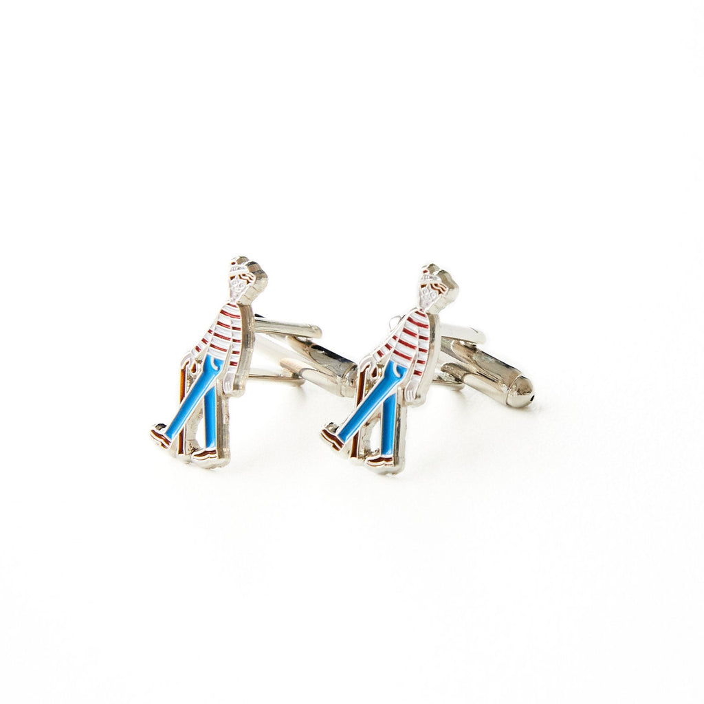 Where's Wally Cufflinks Fun Men's Accessory Wally-Themed Jewelry Unique Gift for Fans Playful Suit Cufflinks Whimsical Style Statement